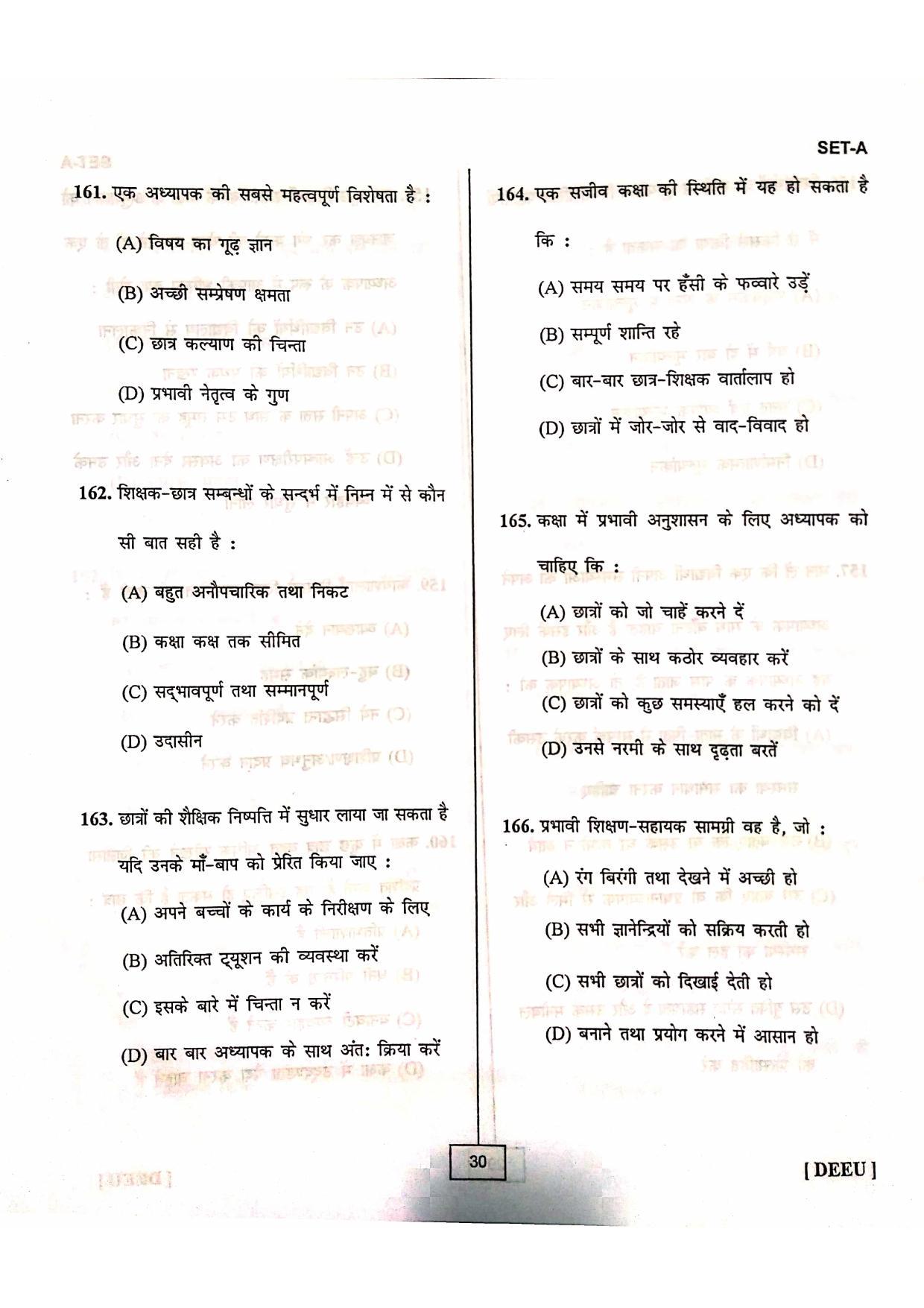 Uttarakhand D.El.Ed. Entrance Exam 2016 Question Paper - Page 29