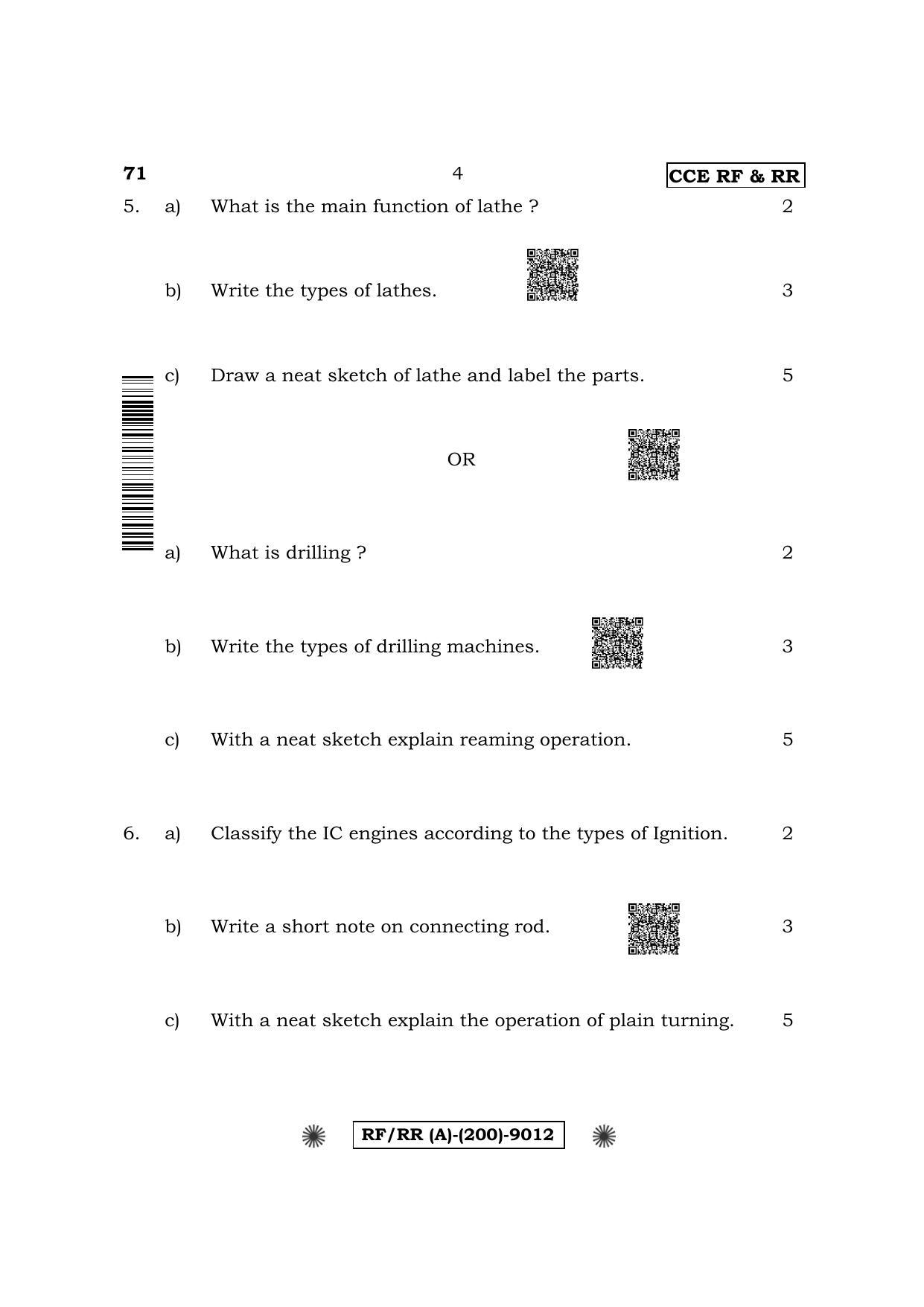 Karnataka SSLC Elements of Mechanical Engineering & Electrical Engineering Question Paper 2022 (A Version) - Page 4