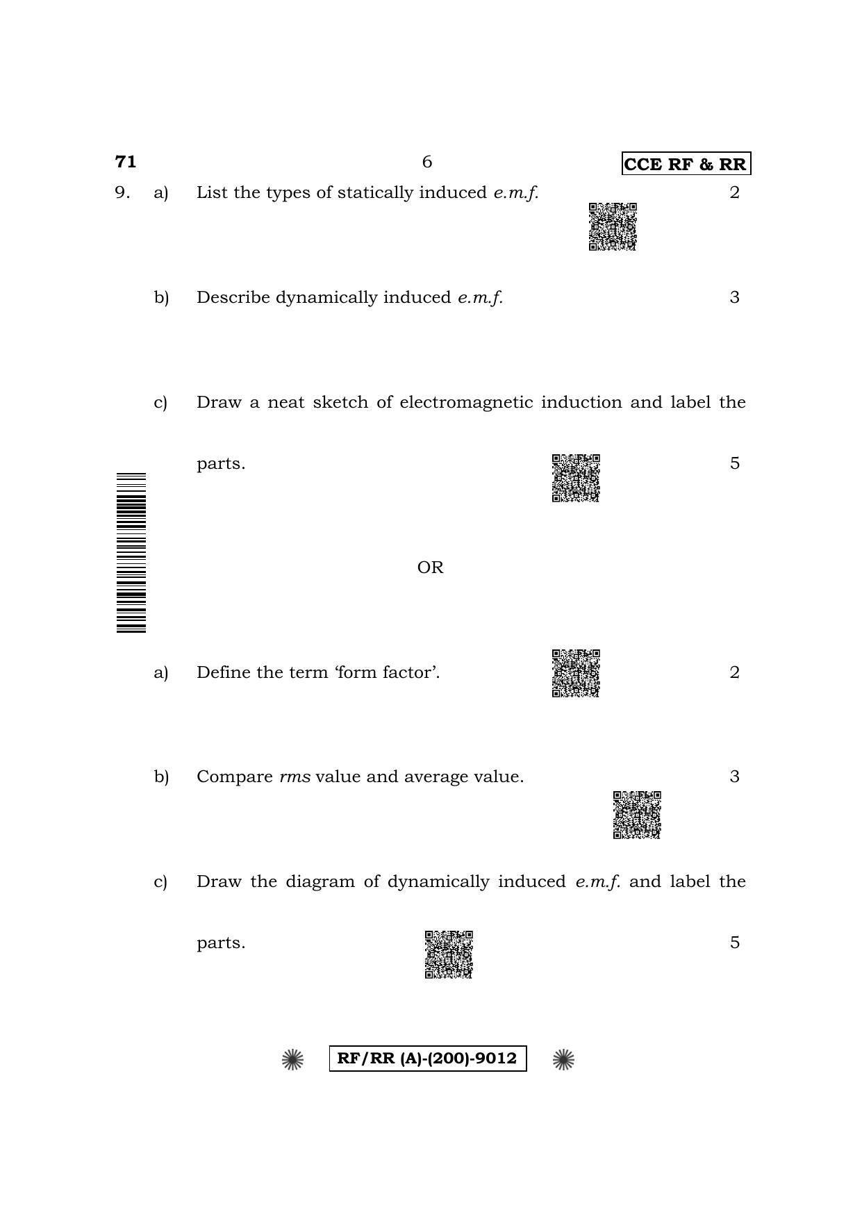 Karnataka SSLC Elements of Mechanical Engineering & Electrical Engineering Question Paper 2022 (A Version) - Page 6