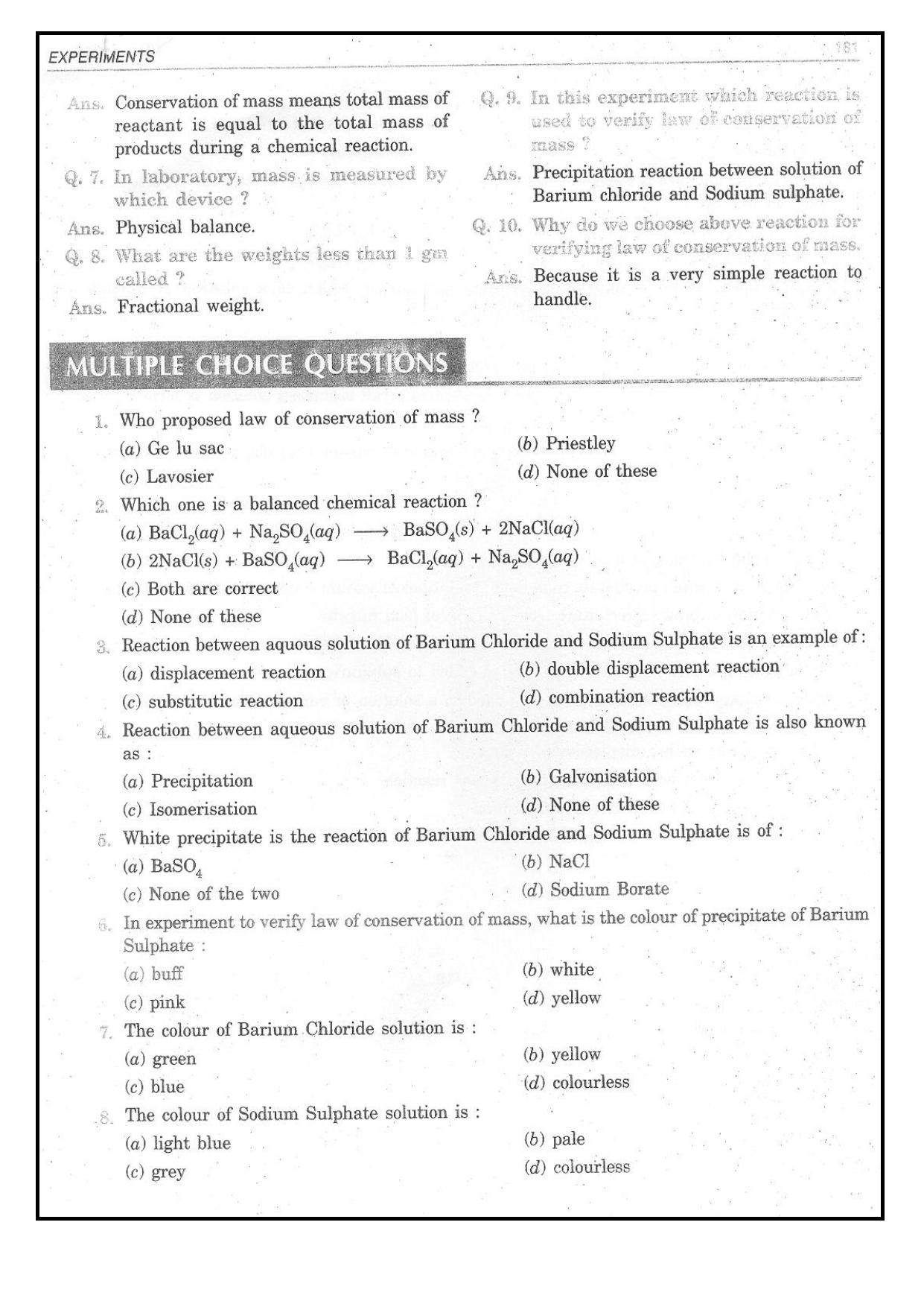 CBSE Worksheets for Class 9 Chemistry Experiments Assignment - Page 3