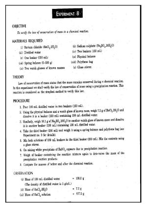 CBSE Worksheets for Class 9 Chemistry Experiments Assignment