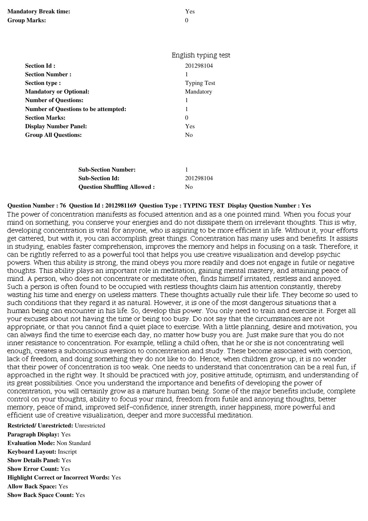 MP CPCT 23 Dec 2018 Scribe CPCT Question Paper Shift 2 - Page 55