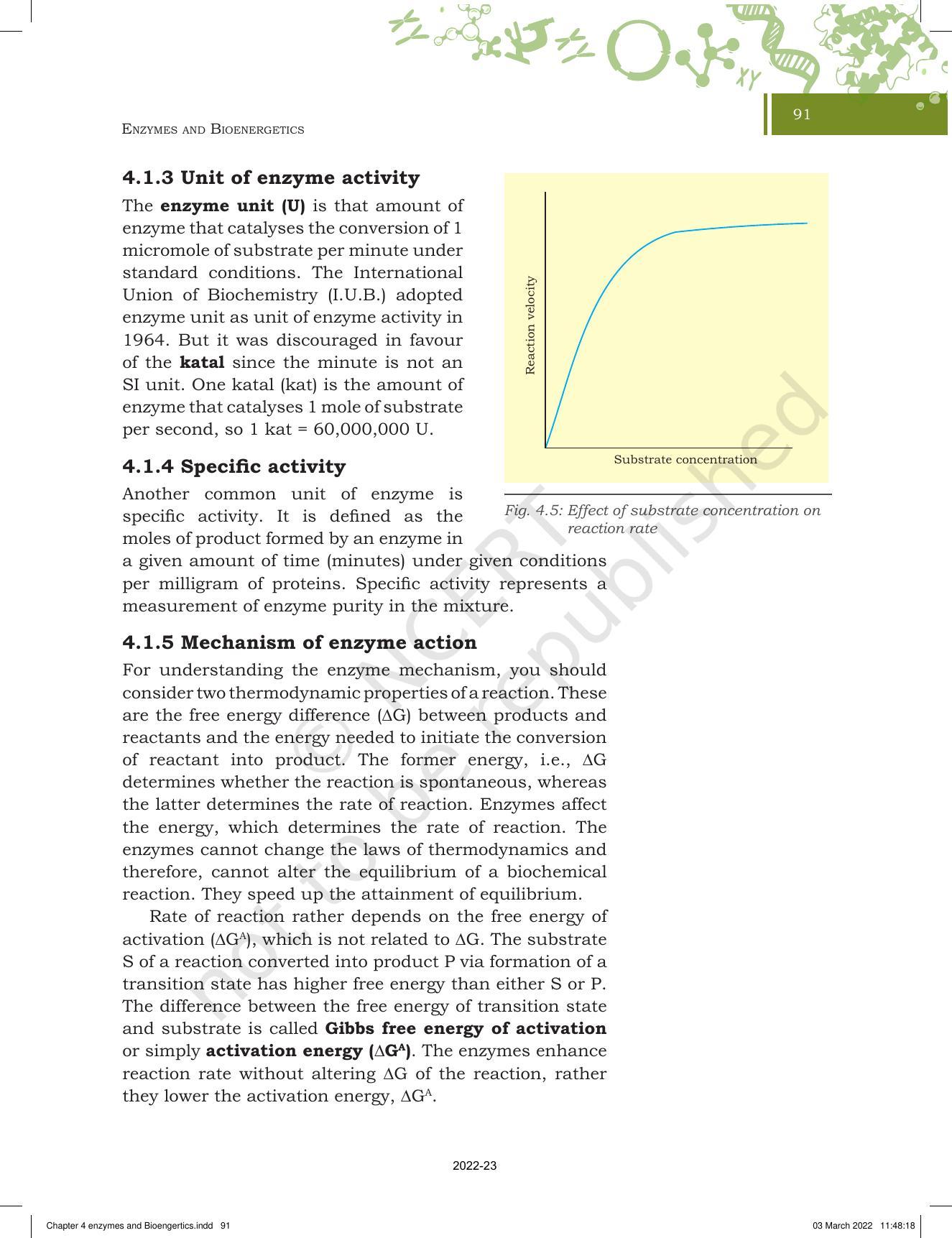 NCERT Book for Class 11 Biotechnology Chapter 4 Enzymes and Bioenergetics - Page 7