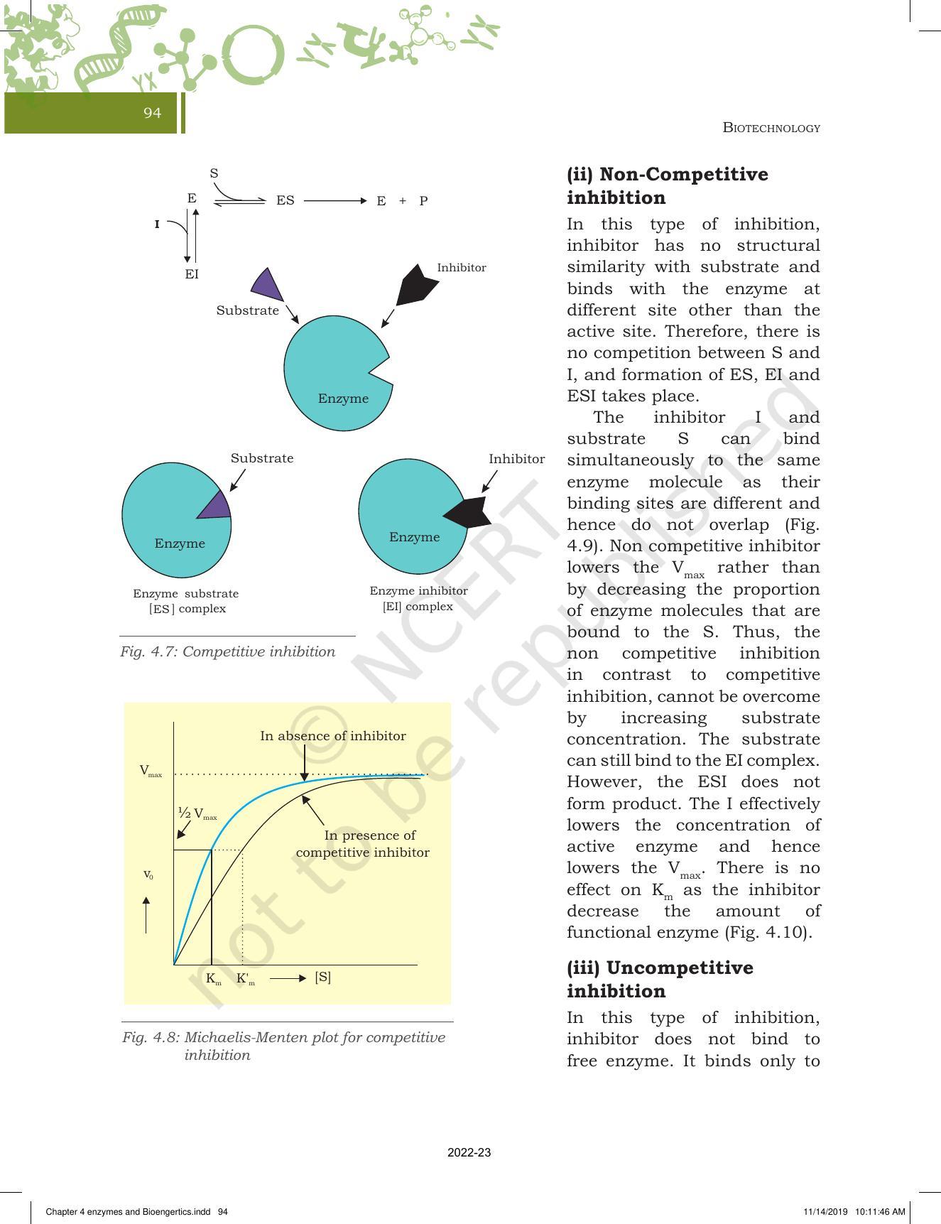 NCERT Book for Class 11 Biotechnology Chapter 4 Enzymes and Bioenergetics - Page 10