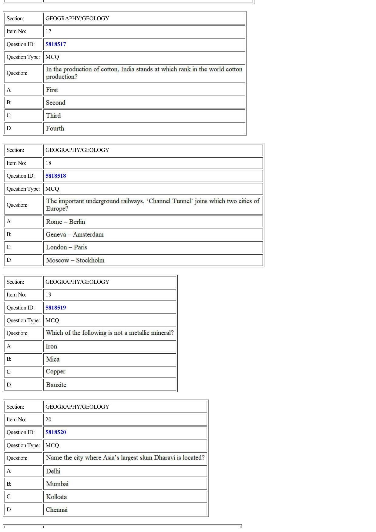 CUET 2022 Question Paper of Geography /Geology - Page 5