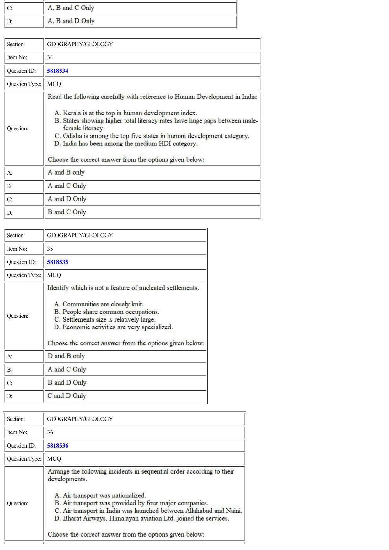 CUET 2022 Question Paper of Geography /Geology - Page 10