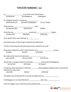 CBSE Class 8 English Worksheet A Magical Animal Assignment