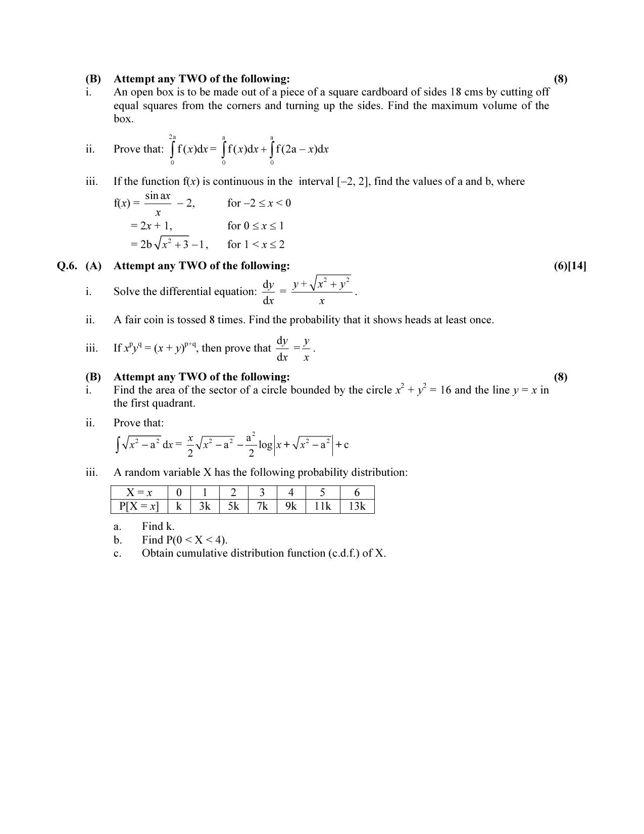 Maharashtra Board HSC Maths 2014 Question Paper - Page 4