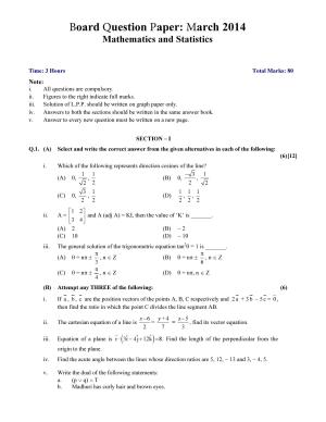 Maharashtra Board HSC Maths 2014 Question Paper