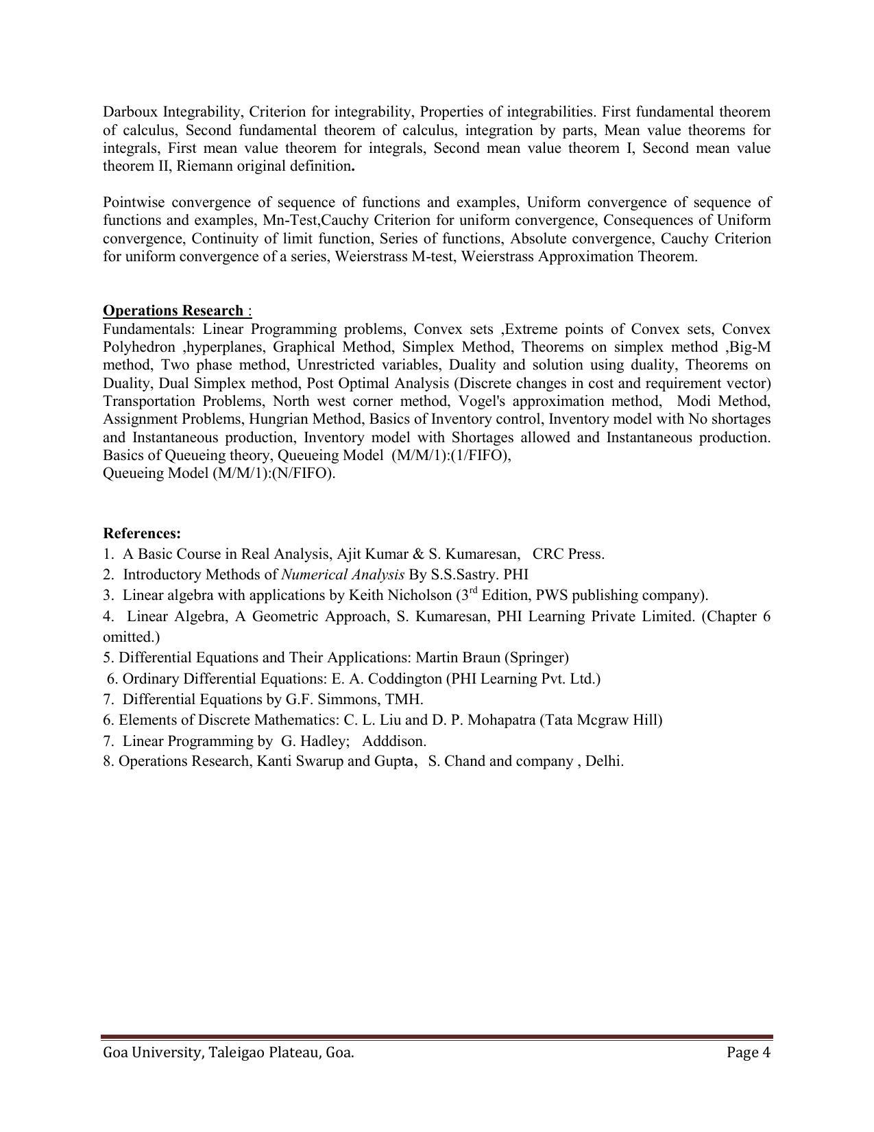 GU ART Mathematics Syllabus - Page 4
