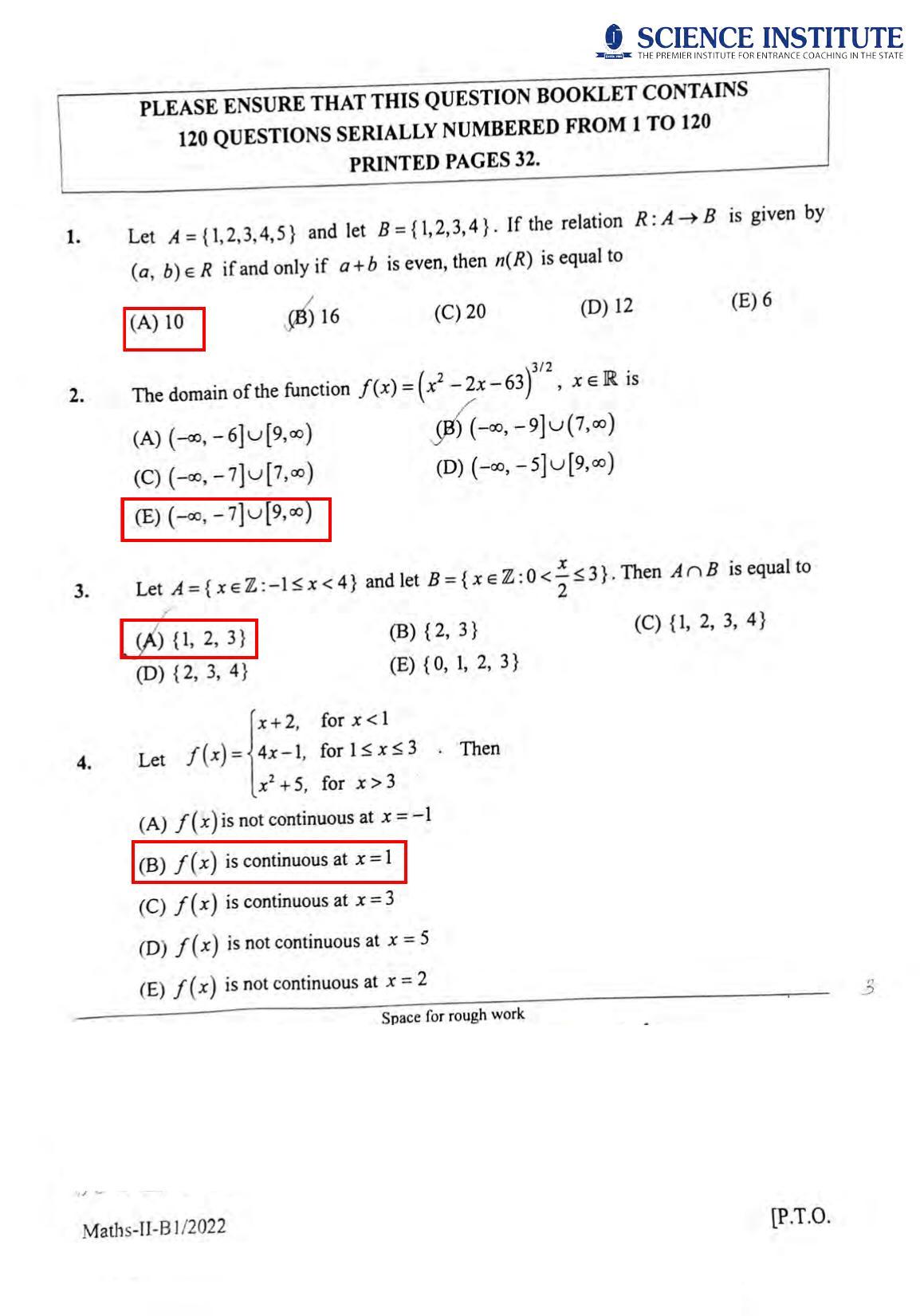 KEAM Paper II 2022 Question Paper - Page 2