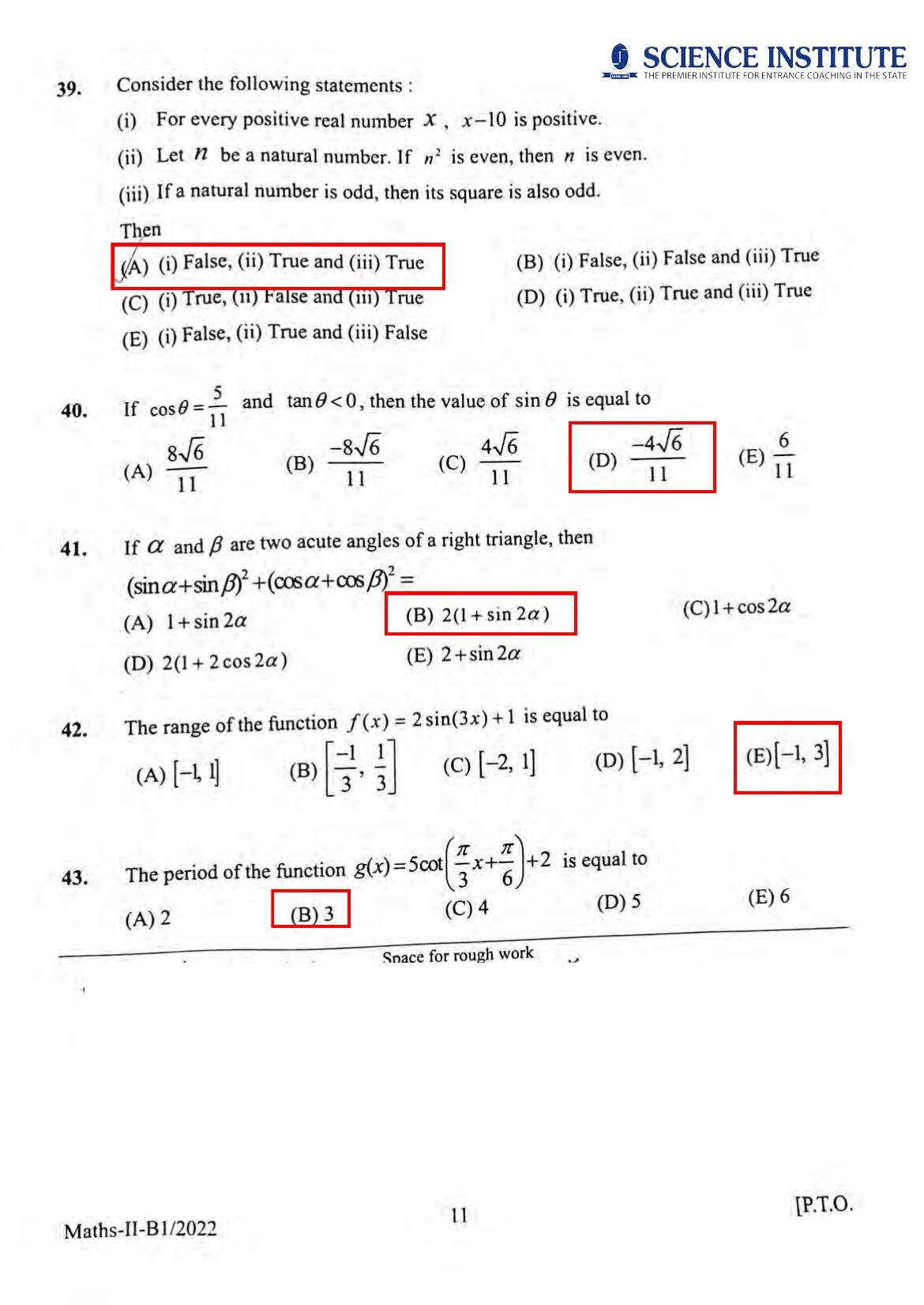 KEAM Paper II 2022 Question Paper - Page 10