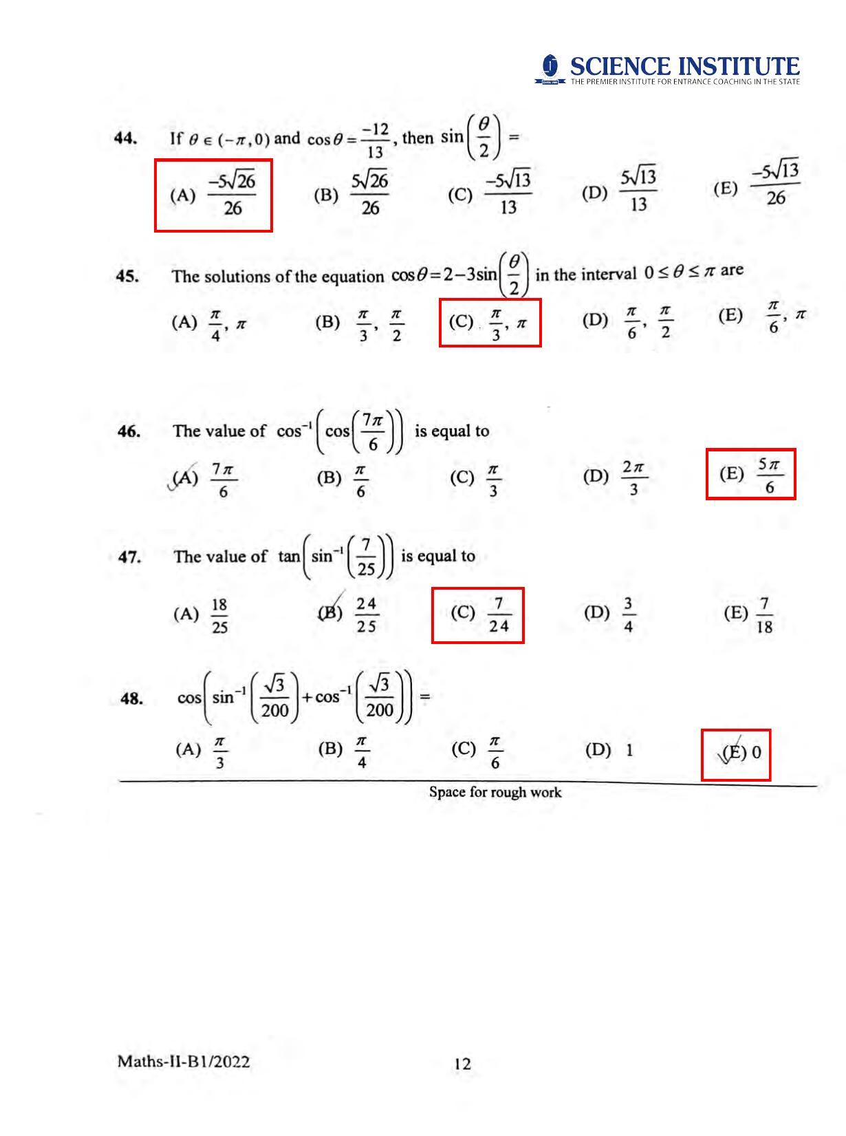 KEAM Paper II 2022 Question Paper - Page 11