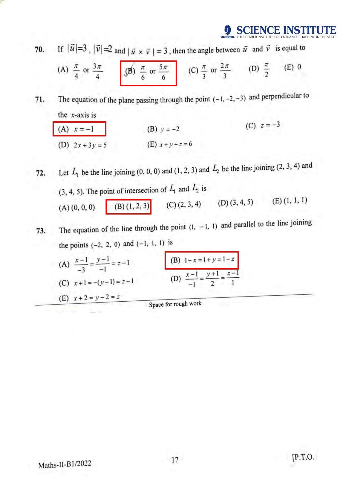 KEAM Paper II 2022 Question Paper - Page 16