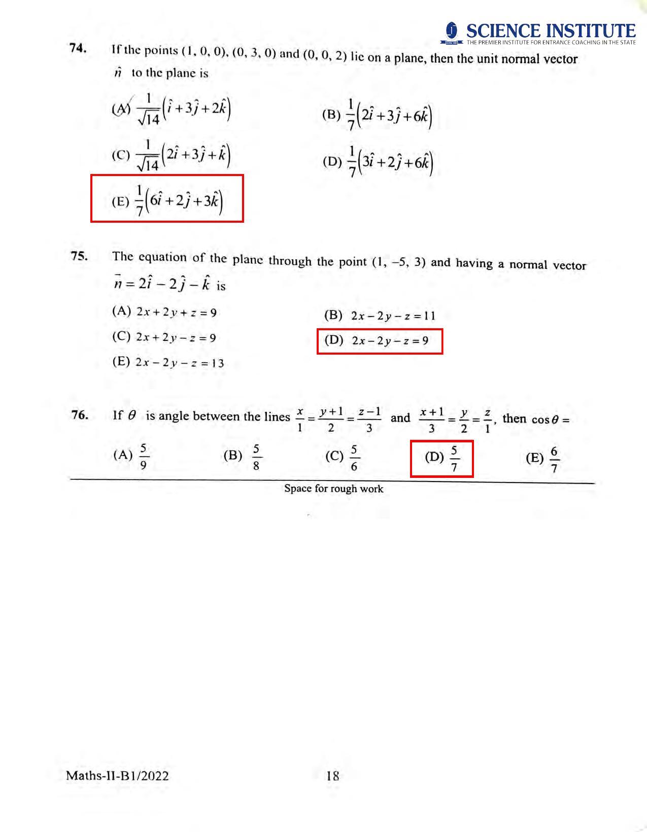 KEAM Paper II 2022 Question Paper - Page 17