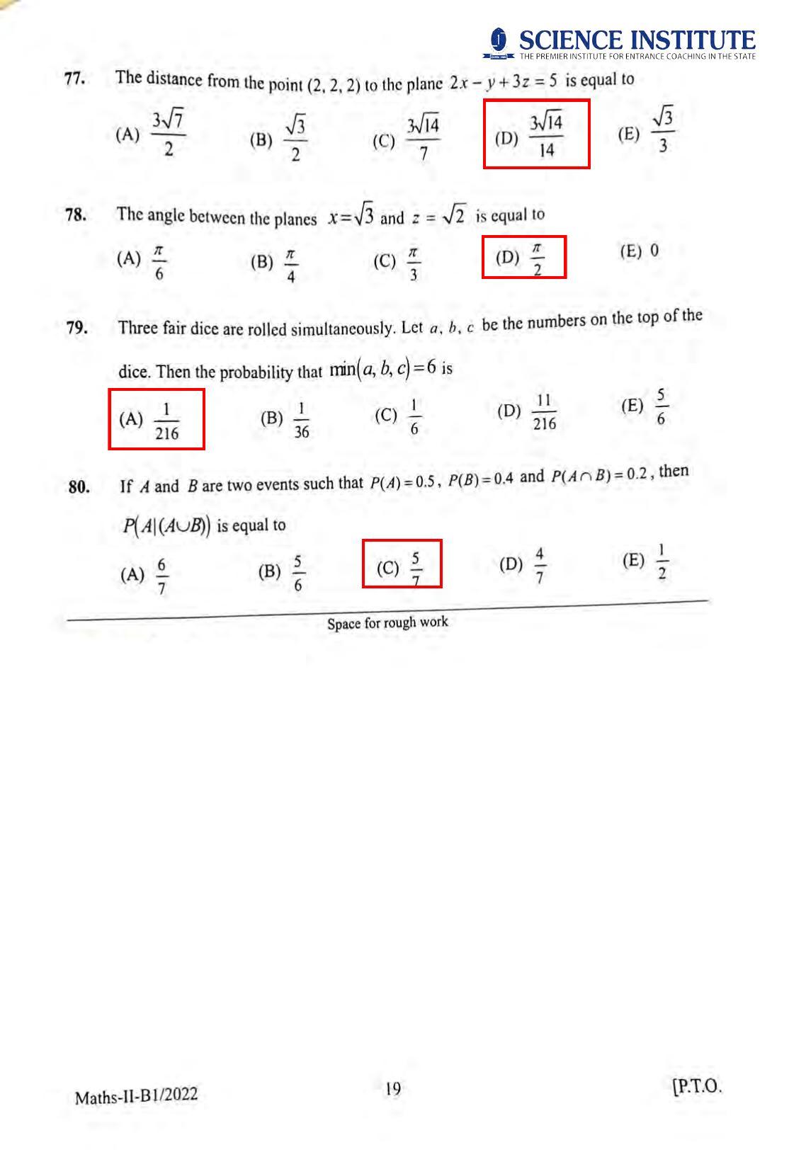 KEAM Paper II 2022 Question Paper - Page 18
