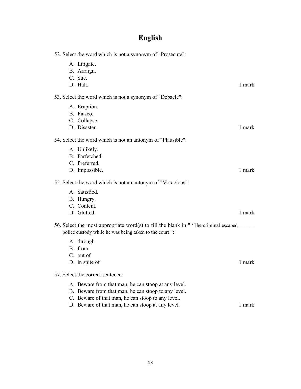 ACET October 2020 Question Papers - Page 13