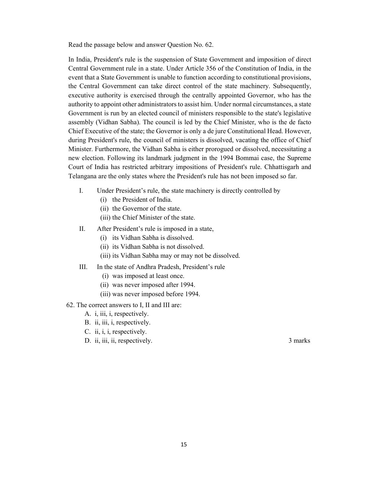 ACET October 2020 Question Papers - Page 15
