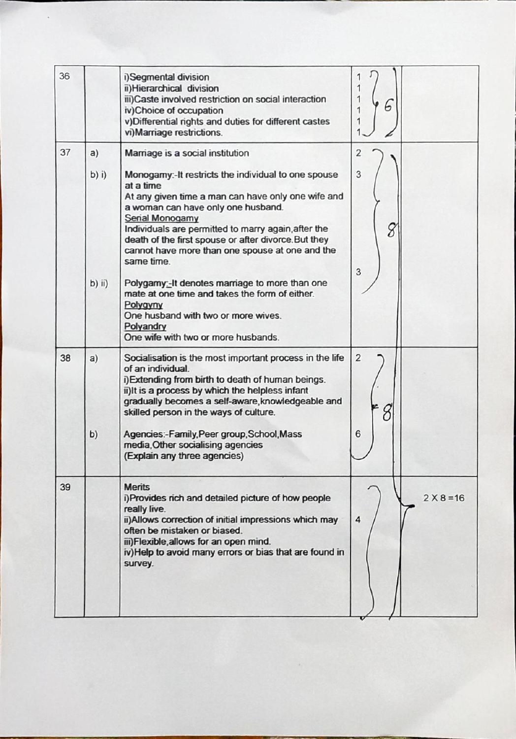 Kerala Plus One (Class 11th) Sociology Answer Key 2021 - Page 6