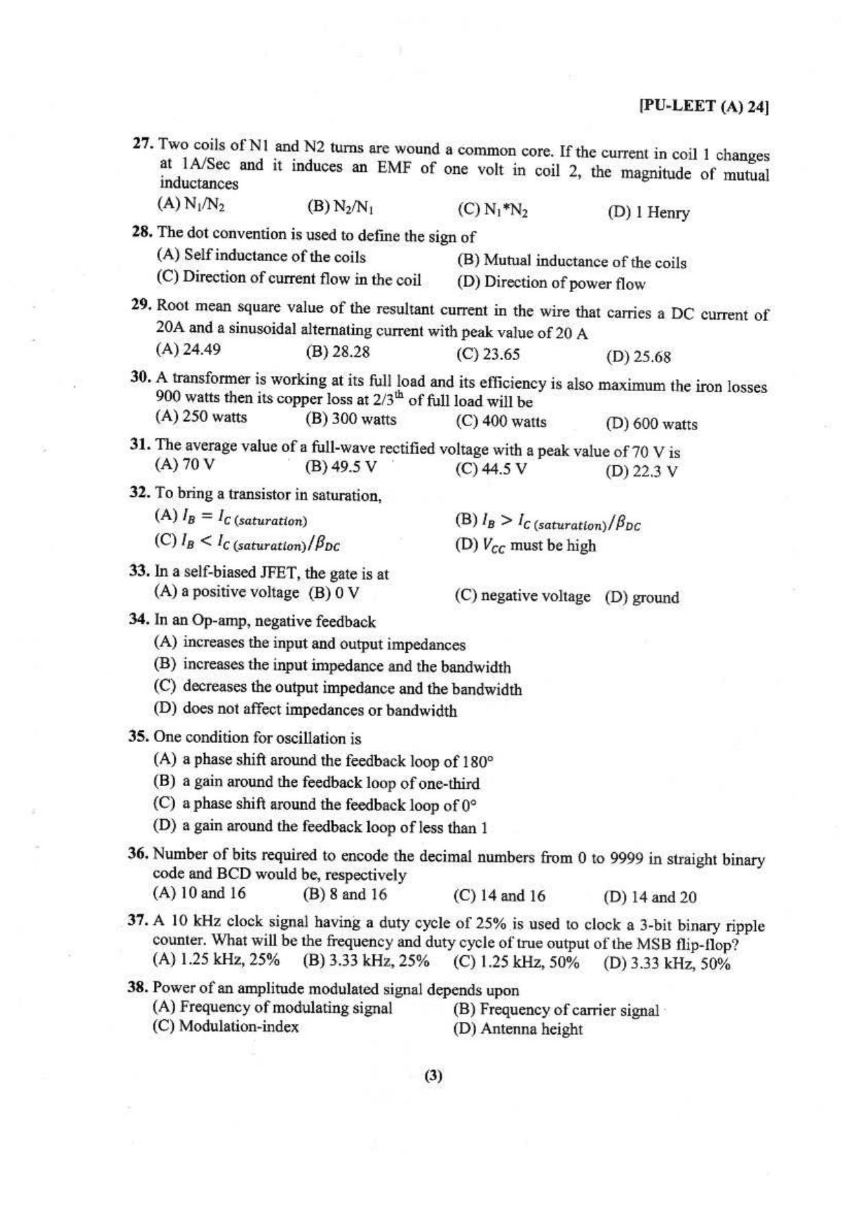 PULEET 2024 Previous Question Paper - Page 4
