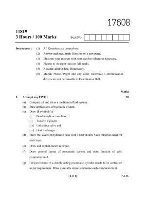 MSBTE Question Paper - 2018 - Industrial Fluid Power