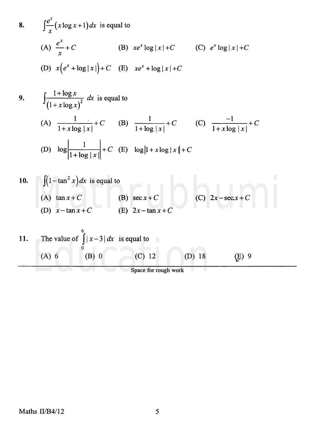 KEAM Paper II 2012 Question Paper - Page 5