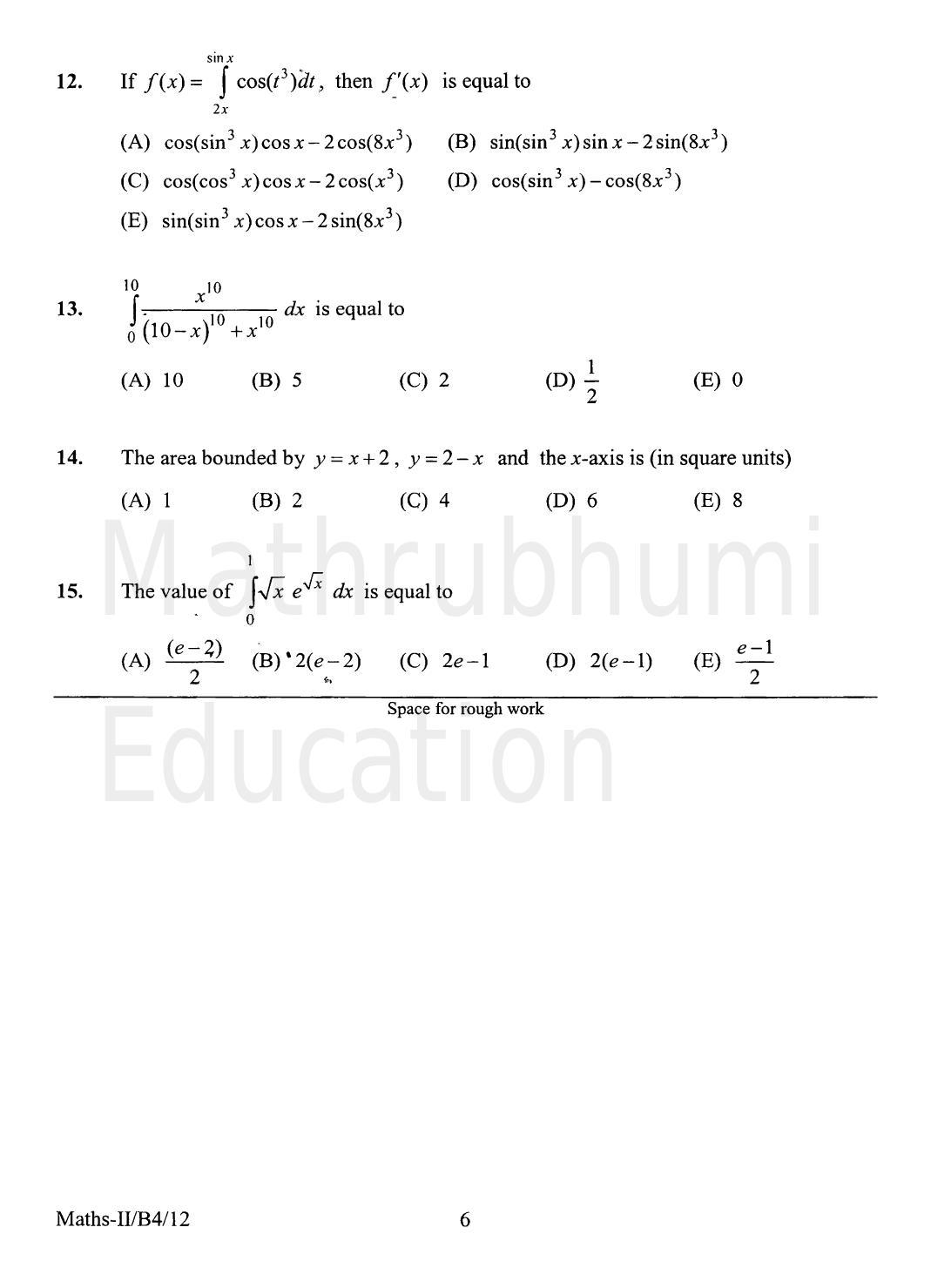 KEAM Paper II 2012 Question Paper - Page 6