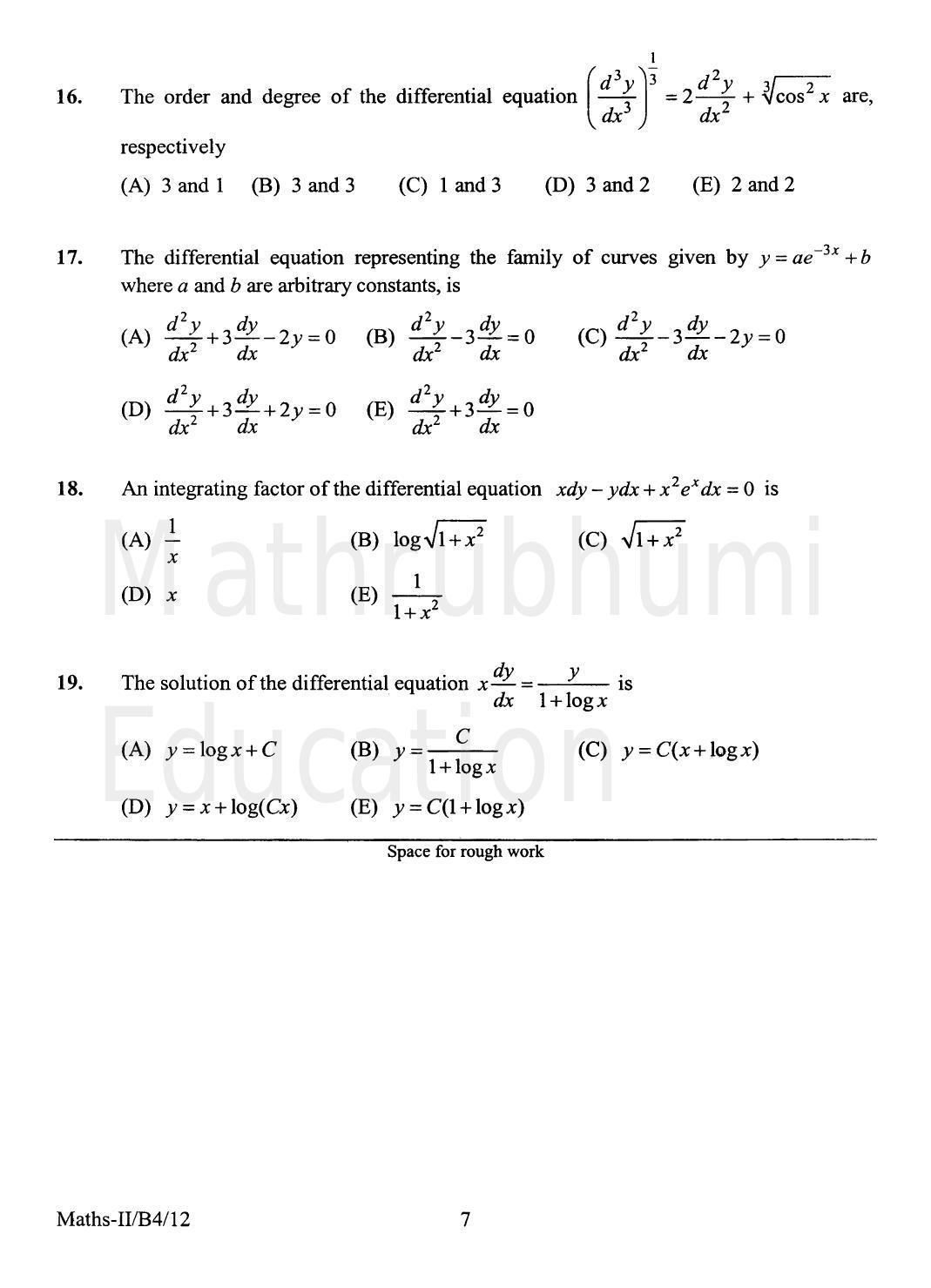 KEAM Paper II 2012 Question Paper - Page 7