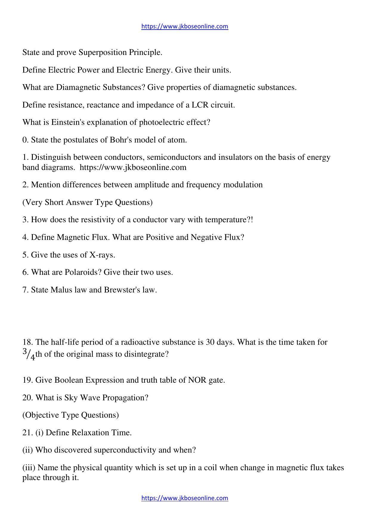 JKBOSE Class 12 Physics Question Papers 2011 (9317-A) - Page 2