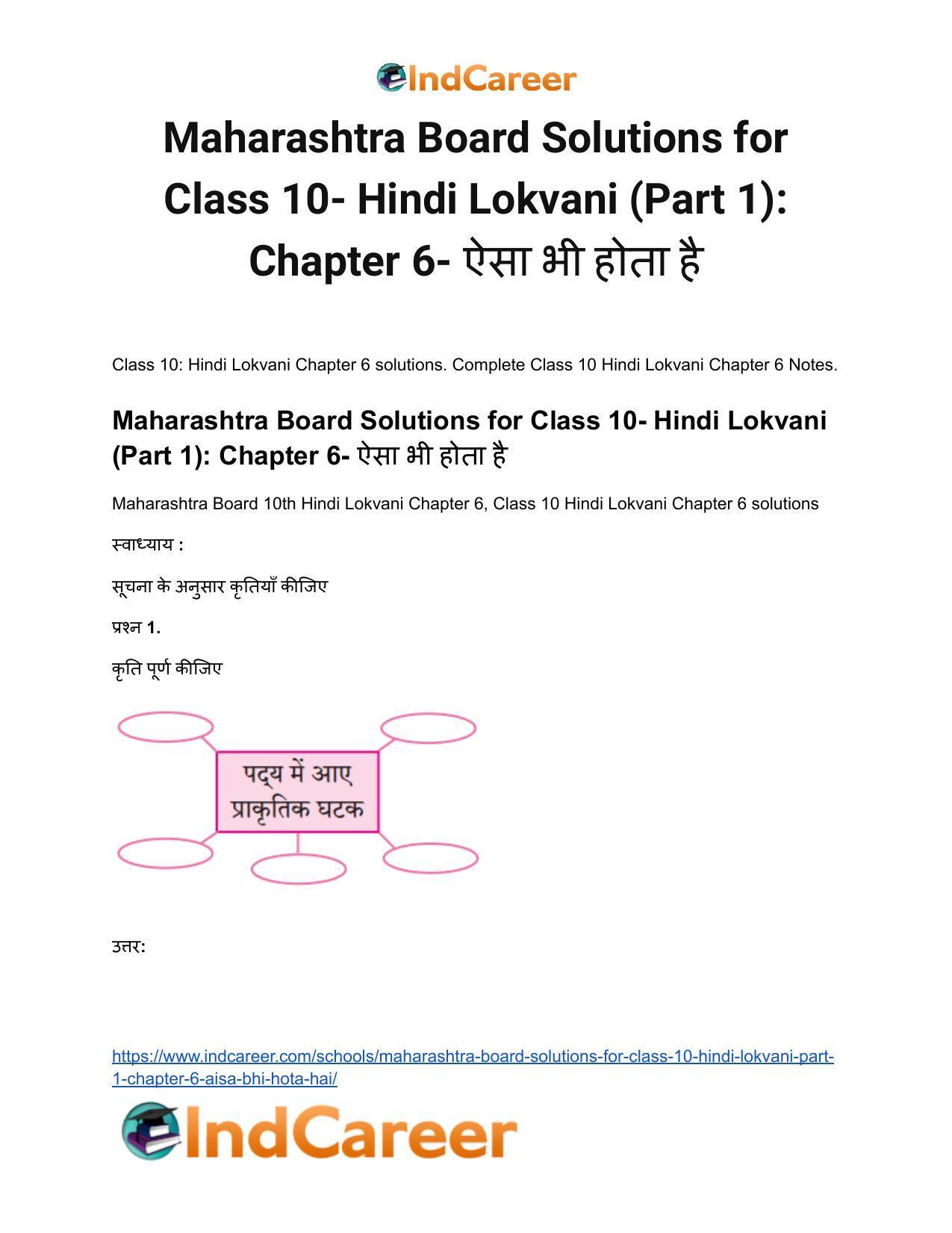 Maharashtra Board Solutions for Class 10- Hindi Lokvani (Part 1): Chapter 6- ऐसा भी होता है - Page 2