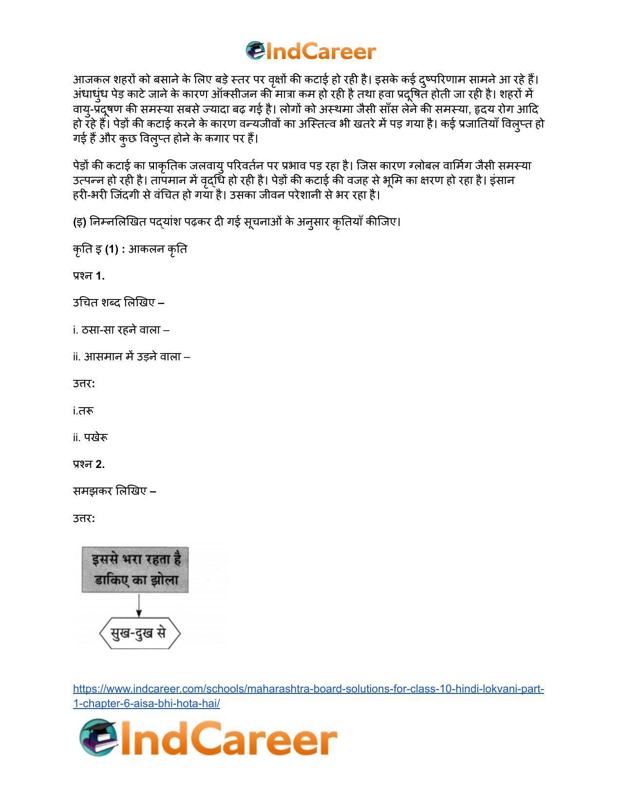 Maharashtra Board Solutions for Class 10- Hindi Lokvani (Part 1): Chapter 6- ऐसा भी होता है - Page 13