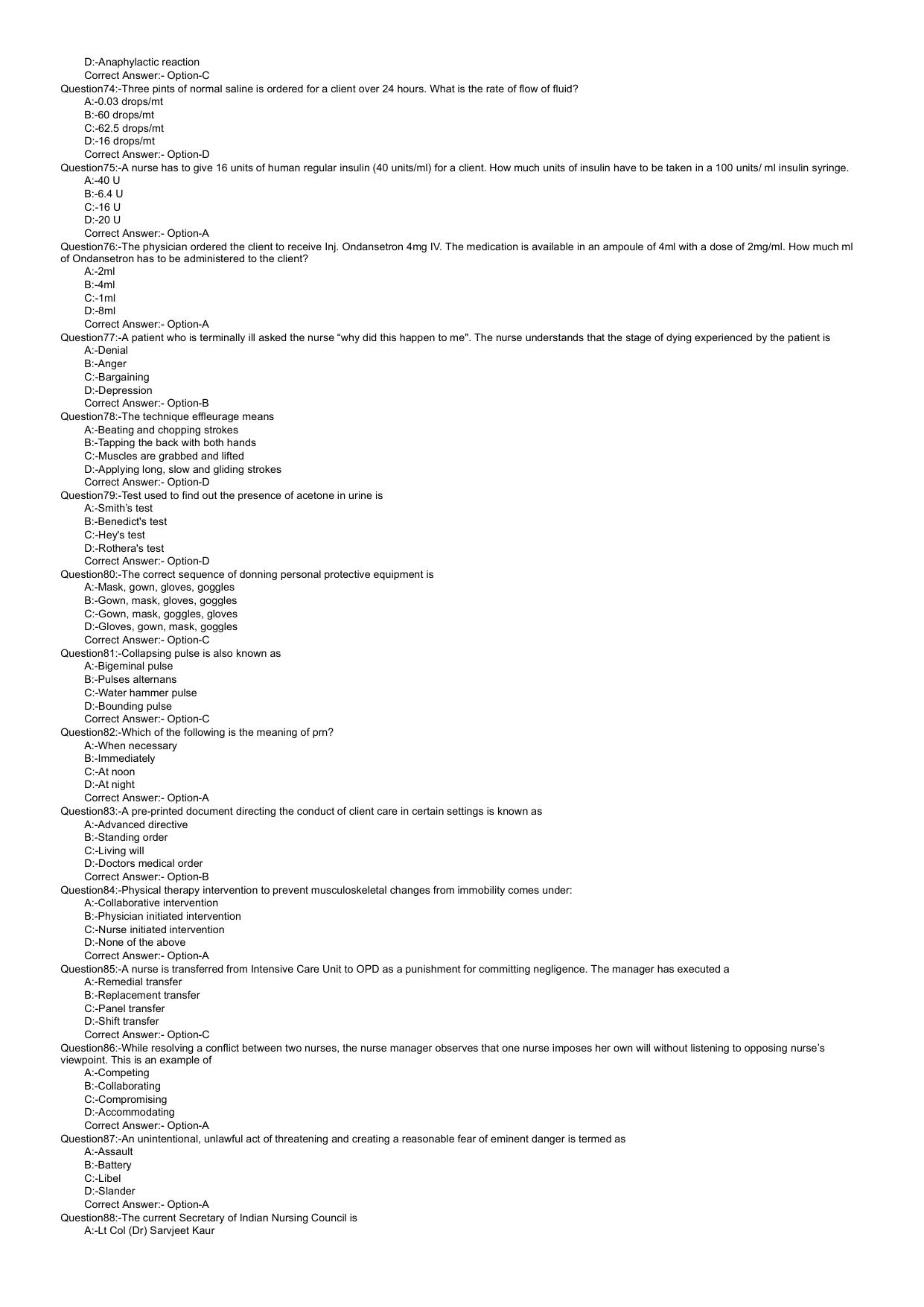 Kerala PG Nursing 2022 Question Paper with Answer Key - Page 6