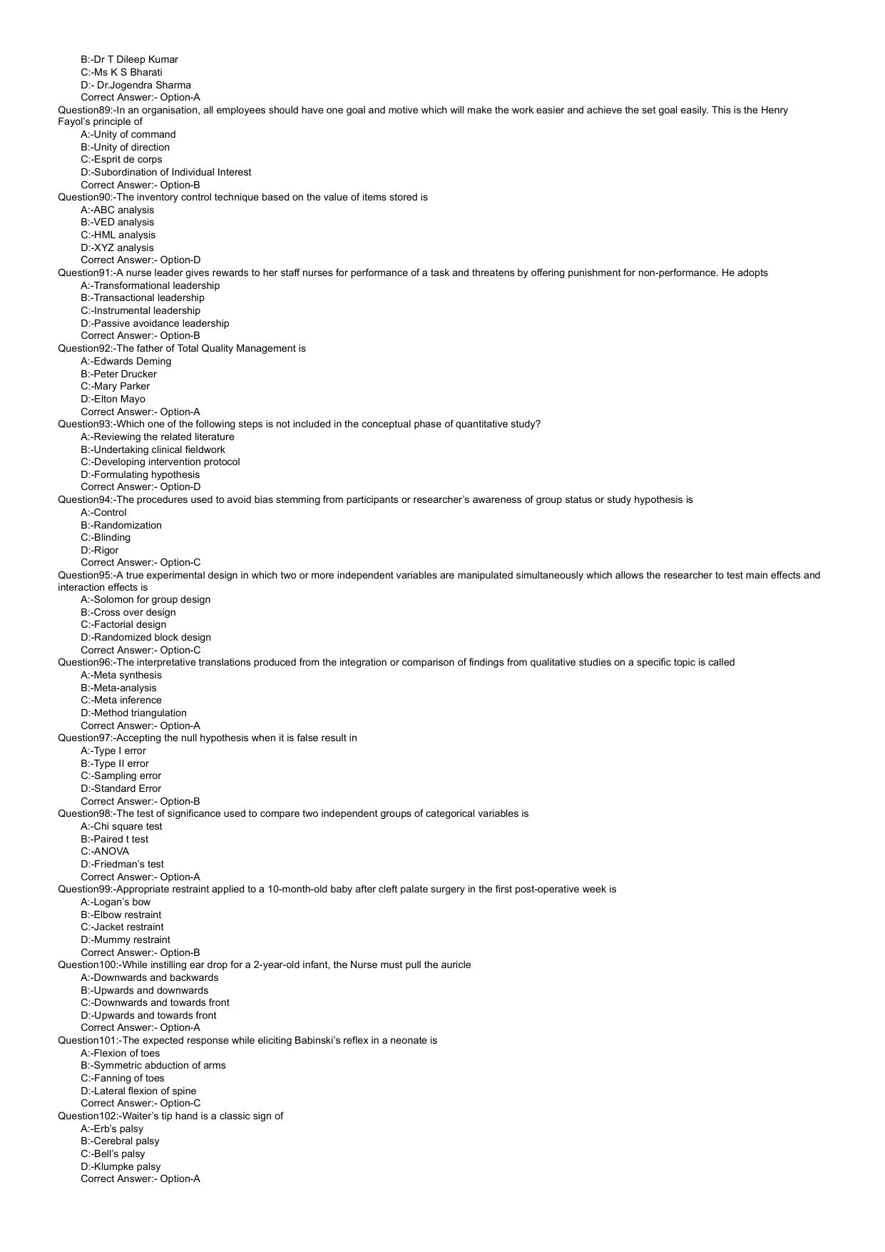 Kerala PG Nursing 2022 Question Paper with Answer Key - Page 7