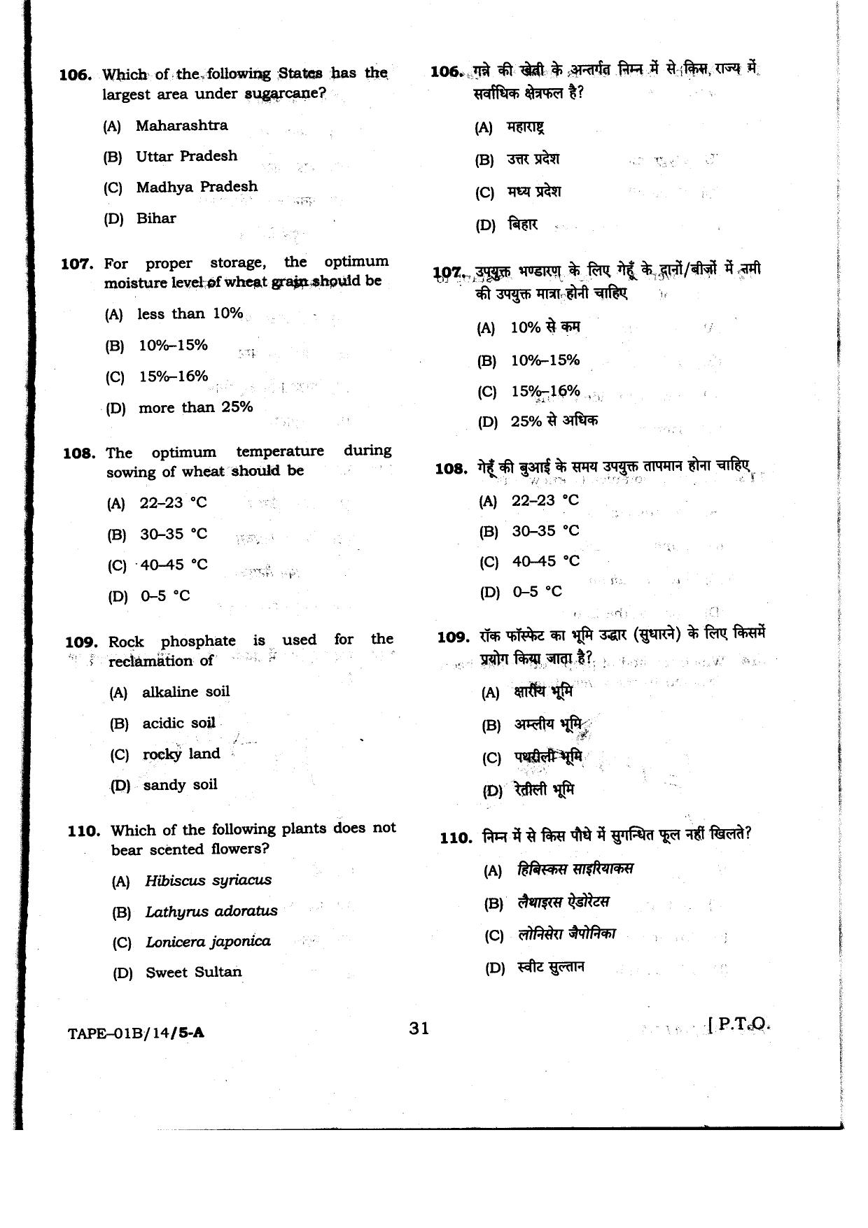 MP PAT 2014 Question Paper - Page 31