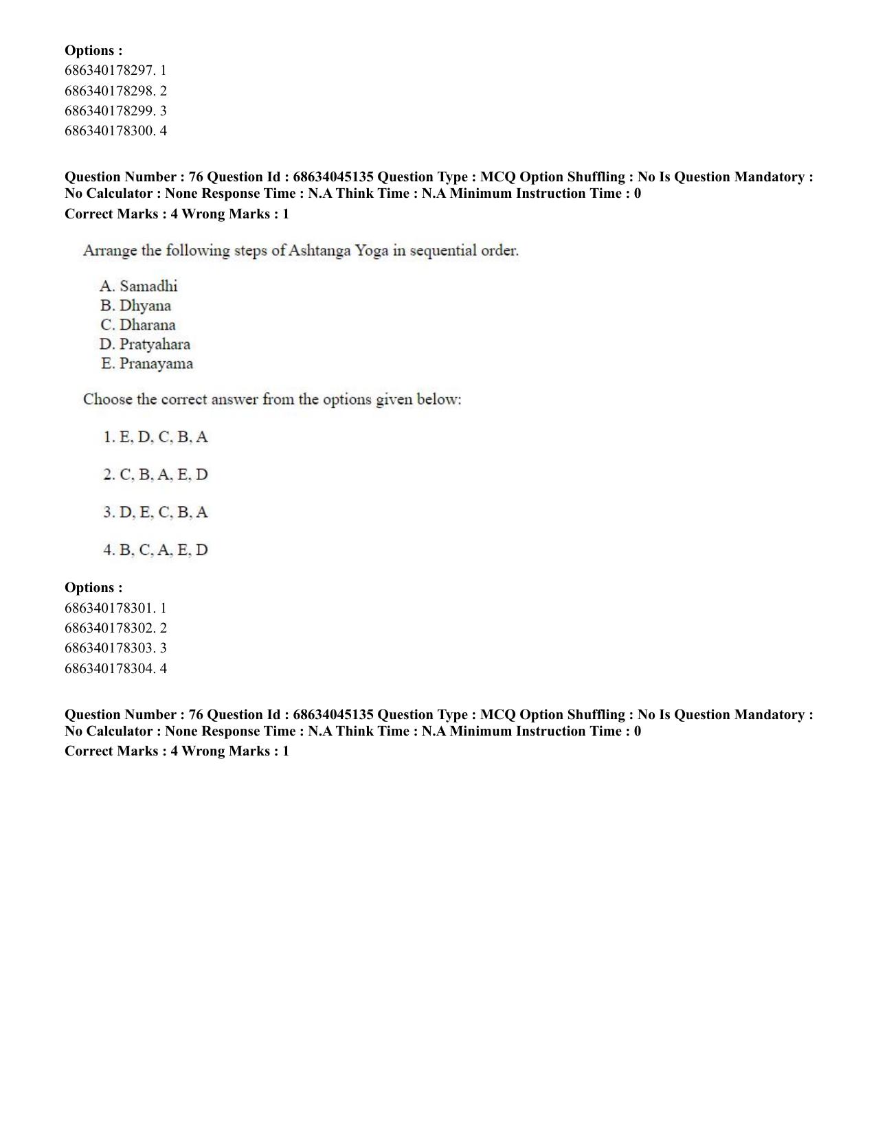 CUET PG 2023: COQP21 – Yoga (Eng)-shift 3 (30-06-2023) Question Paper - Page 69