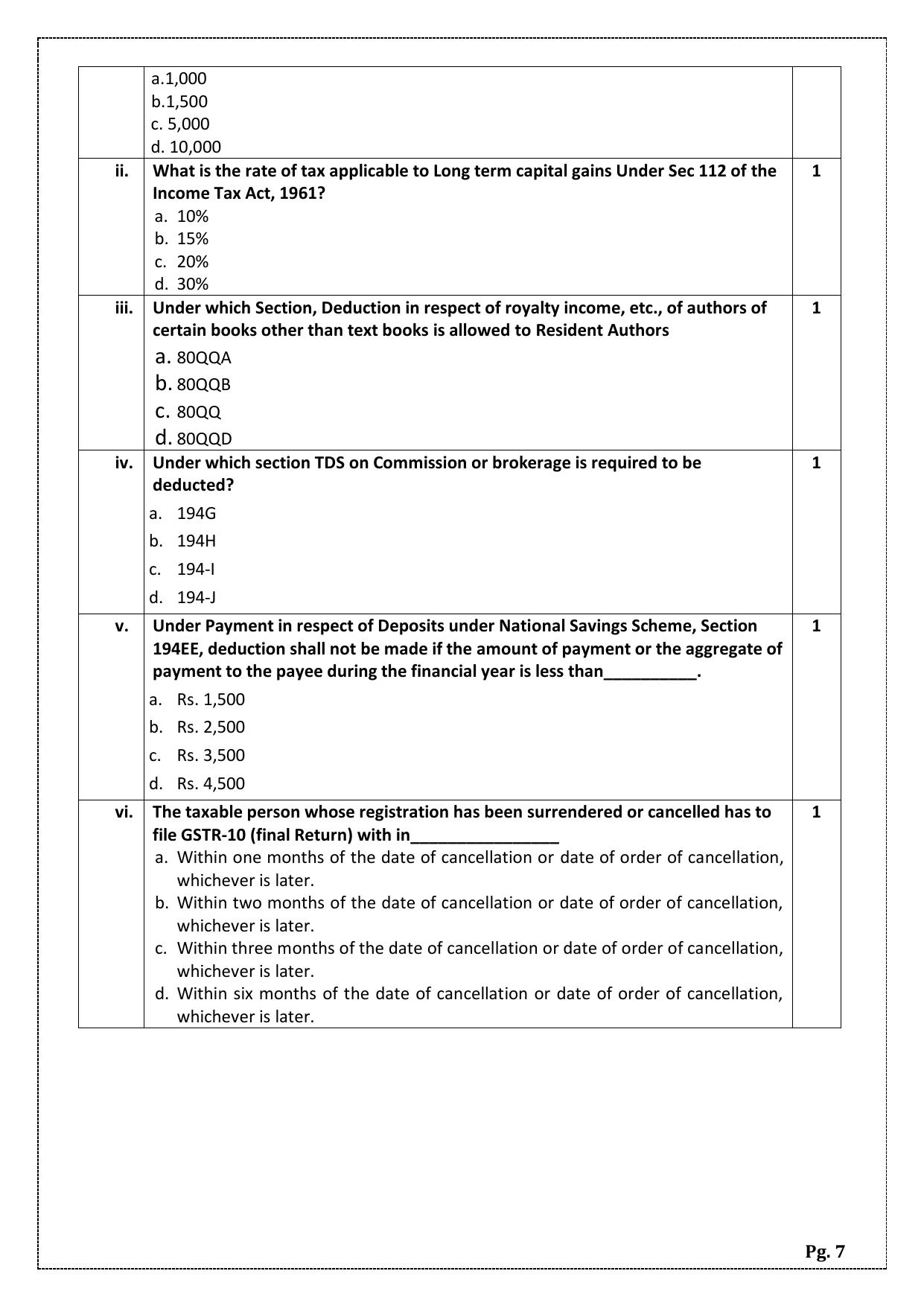 CBSE Class 12 (Skill Education) Taxation 2024 Sample Paper - Page 7