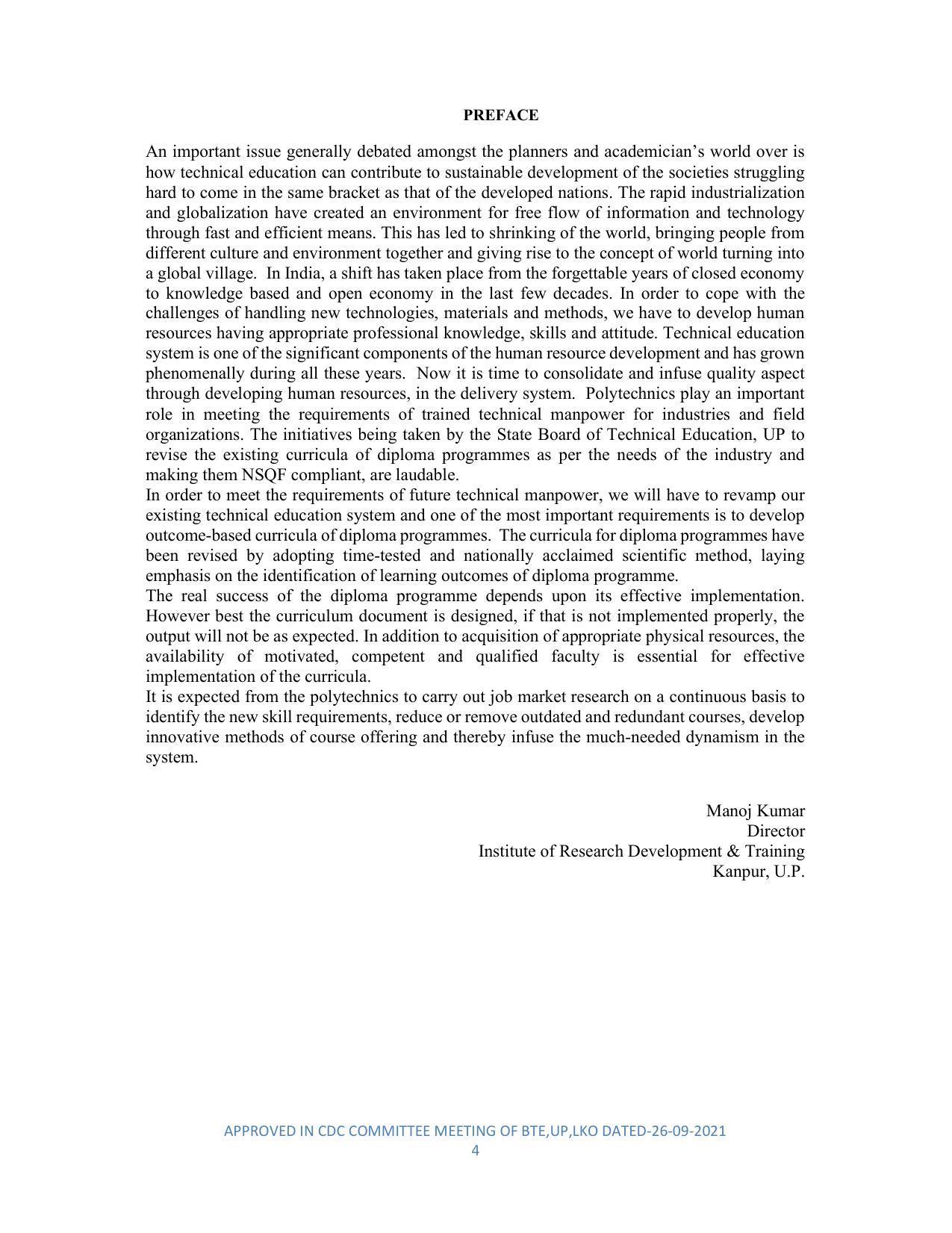 SYLLABUS FOR SEMESTER SYSTEM EFFECTIVE FROM (2021-2022) - DIPLOMA IN PLASTIC MOULD TECHNOLOGY - Page 4