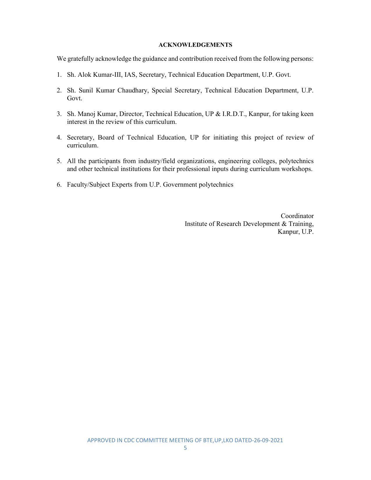 SYLLABUS FOR SEMESTER SYSTEM EFFECTIVE FROM (2021-2022) - DIPLOMA IN PLASTIC MOULD TECHNOLOGY - Page 5