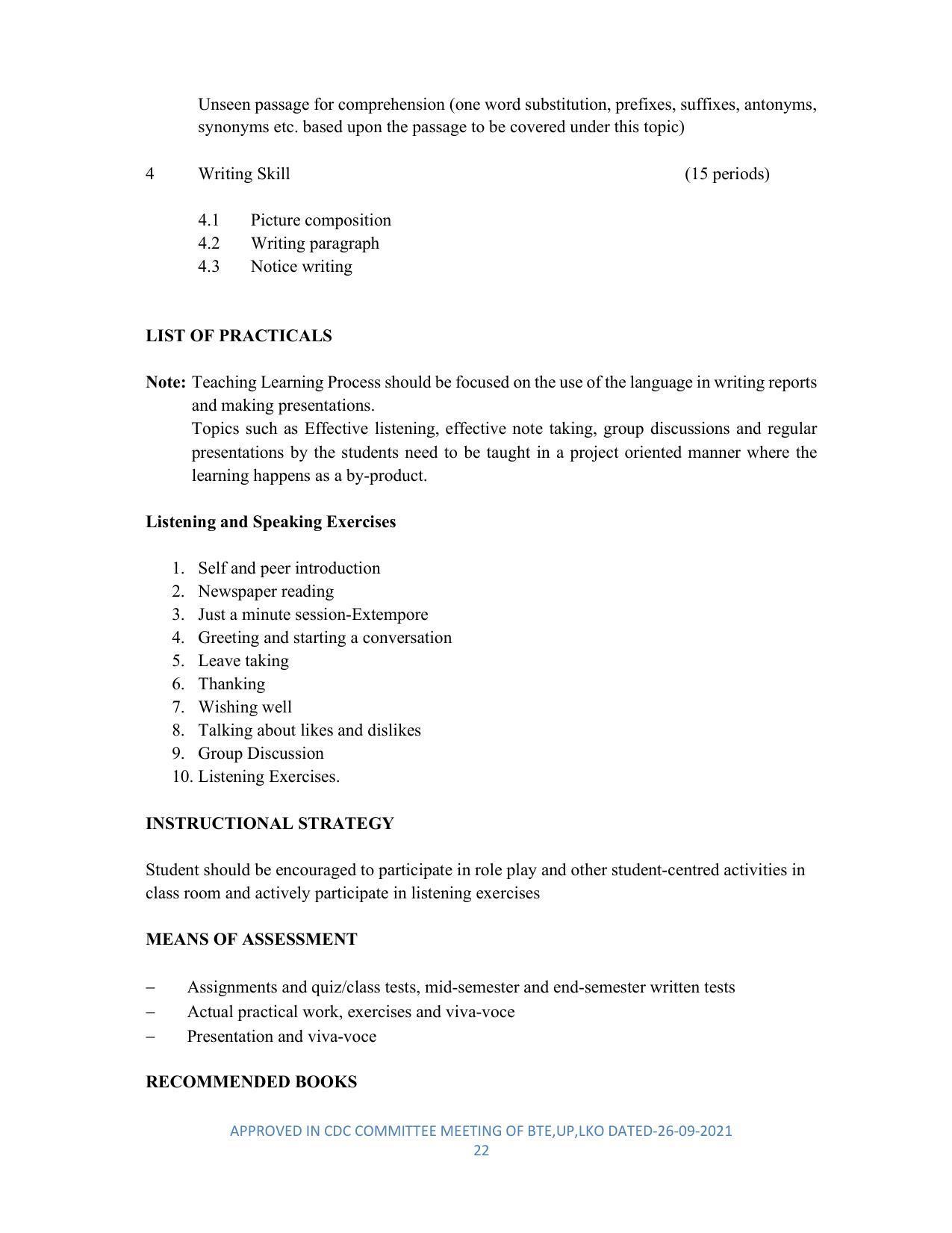 SYLLABUS FOR SEMESTER SYSTEM EFFECTIVE FROM (2021-2022) - DIPLOMA IN PLASTIC MOULD TECHNOLOGY - Page 22