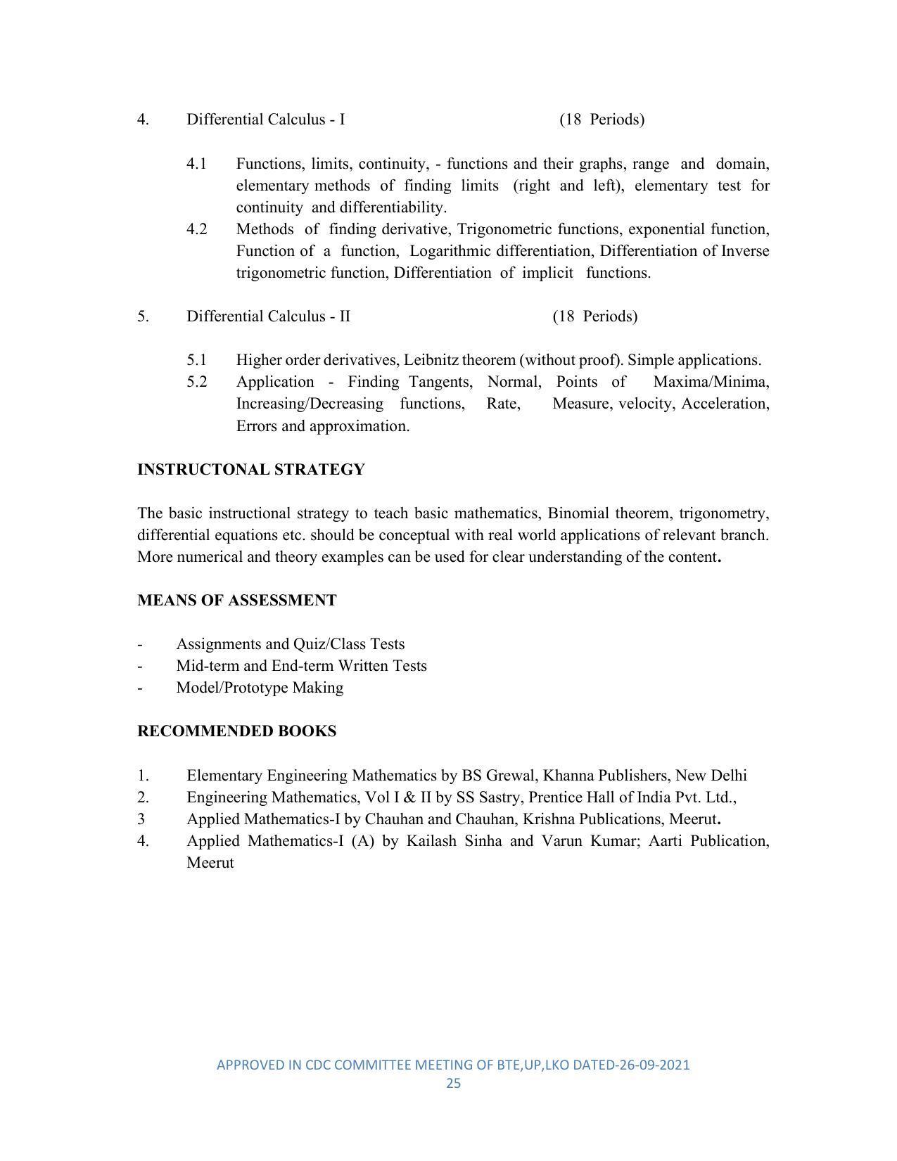 SYLLABUS FOR SEMESTER SYSTEM EFFECTIVE FROM (2021-2022) - DIPLOMA IN PLASTIC MOULD TECHNOLOGY - Page 25