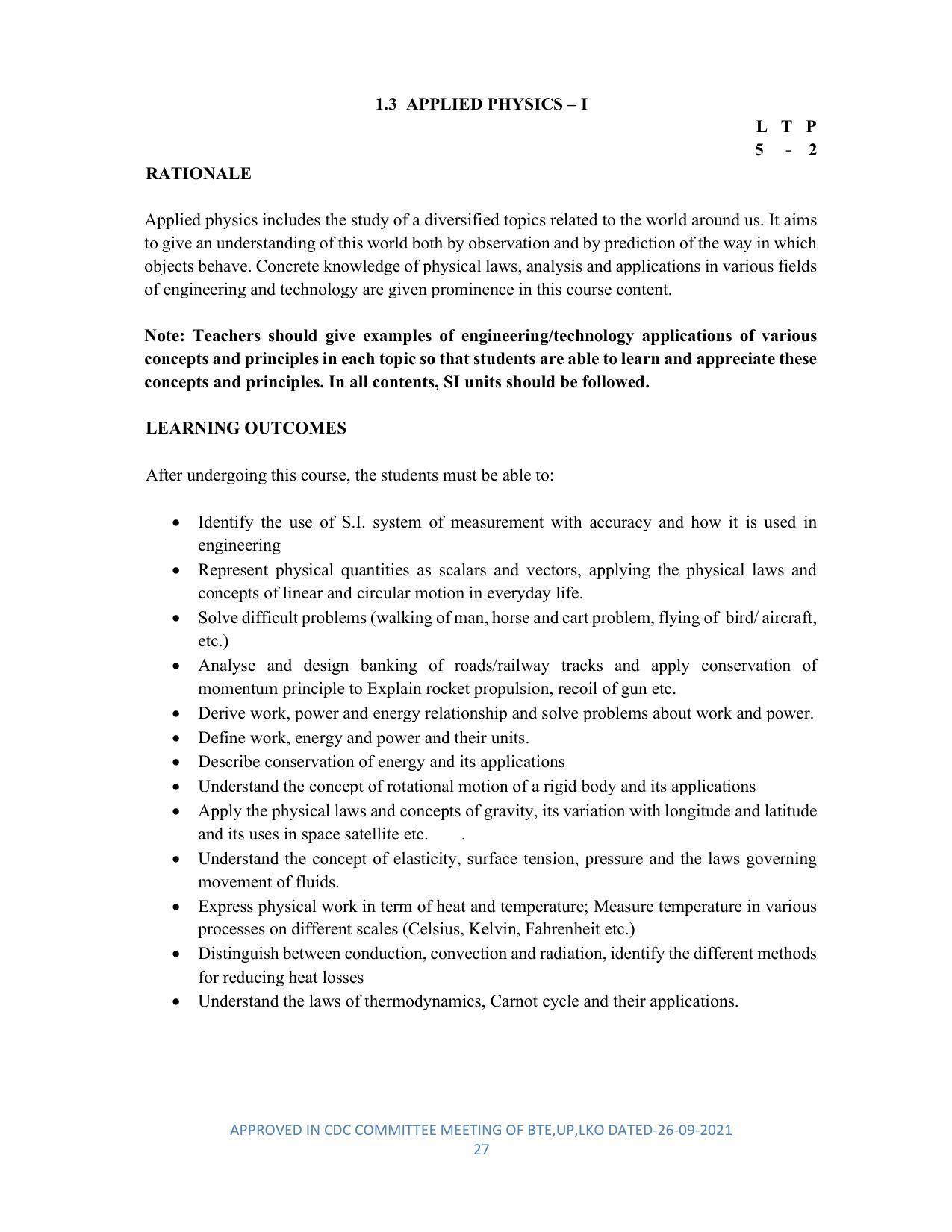 SYLLABUS FOR SEMESTER SYSTEM EFFECTIVE FROM (2021-2022) - DIPLOMA IN PLASTIC MOULD TECHNOLOGY - Page 27