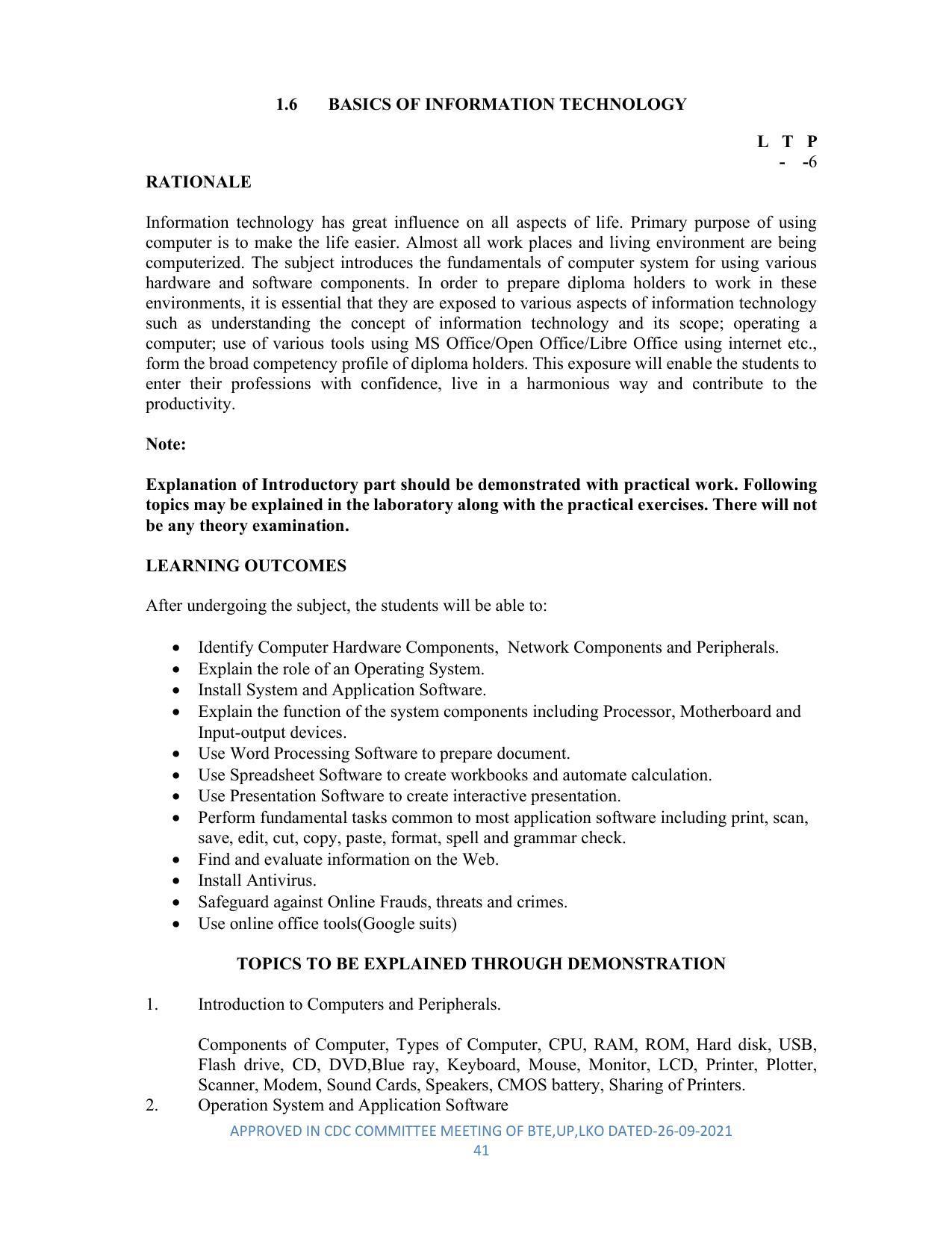SYLLABUS FOR SEMESTER SYSTEM EFFECTIVE FROM (2021-2022) - DIPLOMA IN PLASTIC MOULD TECHNOLOGY - Page 41