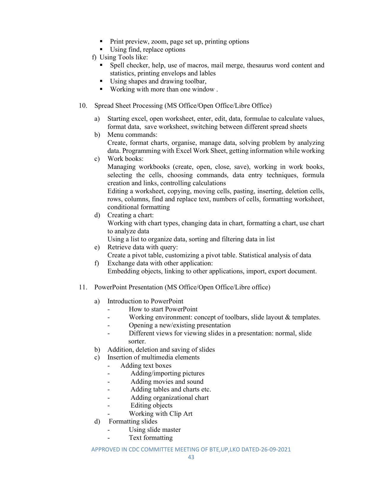 SYLLABUS FOR SEMESTER SYSTEM EFFECTIVE FROM (2021-2022) - DIPLOMA IN PLASTIC MOULD TECHNOLOGY - Page 43