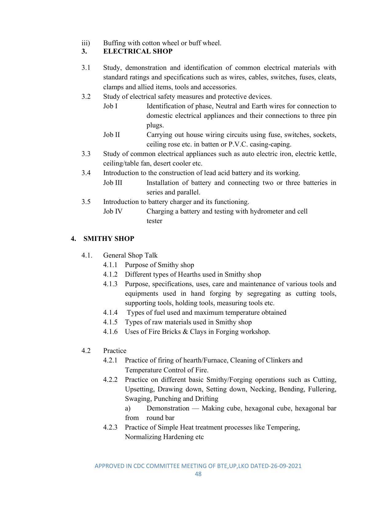 SYLLABUS FOR SEMESTER SYSTEM EFFECTIVE FROM (2021-2022) - DIPLOMA IN PLASTIC MOULD TECHNOLOGY - Page 48