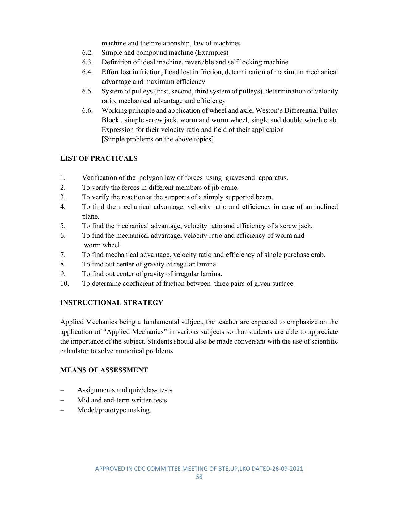SYLLABUS FOR SEMESTER SYSTEM EFFECTIVE FROM (2021-2022) - DIPLOMA IN PLASTIC MOULD TECHNOLOGY - Page 58