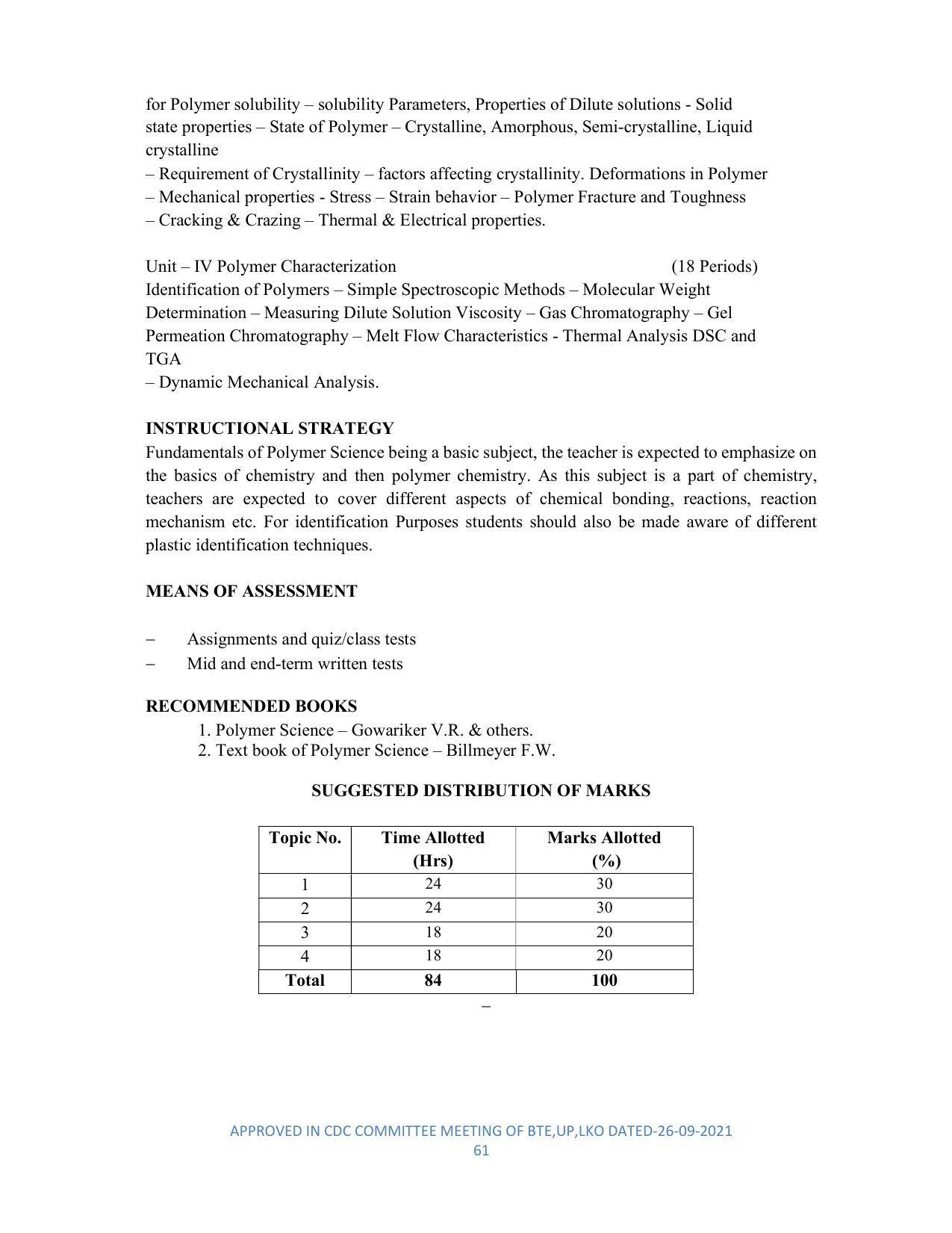 SYLLABUS FOR SEMESTER SYSTEM EFFECTIVE FROM (2021-2022) - DIPLOMA IN PLASTIC MOULD TECHNOLOGY - Page 61