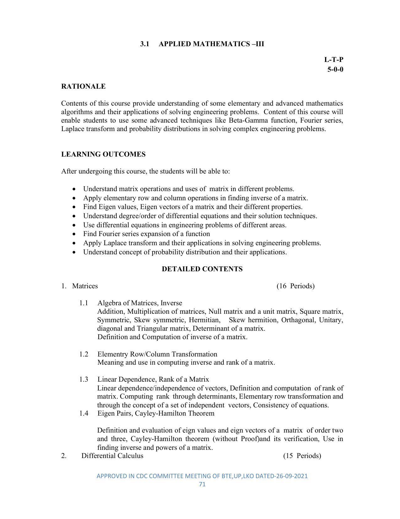 SYLLABUS FOR SEMESTER SYSTEM EFFECTIVE FROM (2021-2022) - DIPLOMA IN PLASTIC MOULD TECHNOLOGY - Page 71