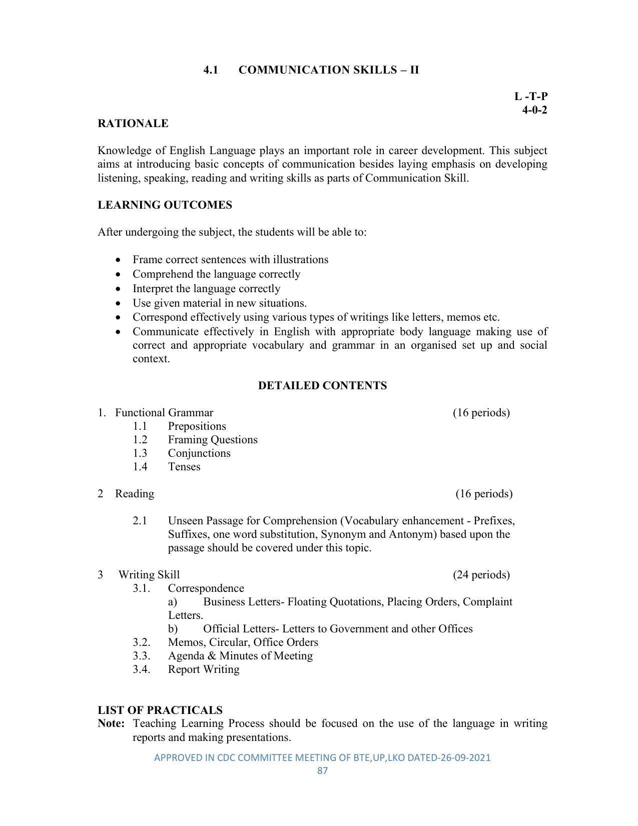 SYLLABUS FOR SEMESTER SYSTEM EFFECTIVE FROM (2021-2022) - DIPLOMA IN PLASTIC MOULD TECHNOLOGY - Page 87