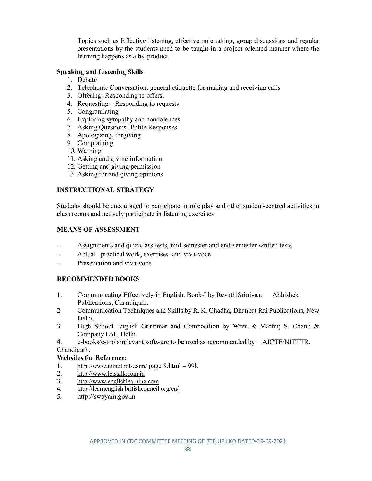 SYLLABUS FOR SEMESTER SYSTEM EFFECTIVE FROM (2021-2022) - DIPLOMA IN PLASTIC MOULD TECHNOLOGY - Page 88