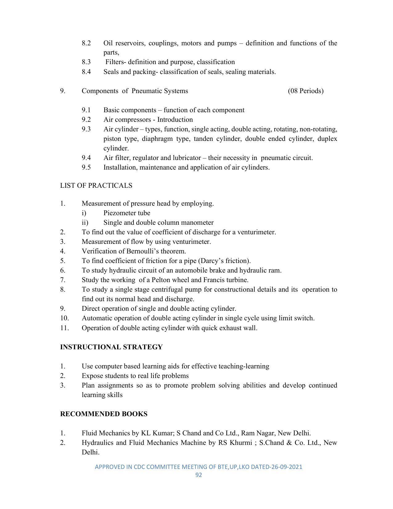 SYLLABUS FOR SEMESTER SYSTEM EFFECTIVE FROM (2021-2022) - DIPLOMA IN PLASTIC MOULD TECHNOLOGY - Page 92